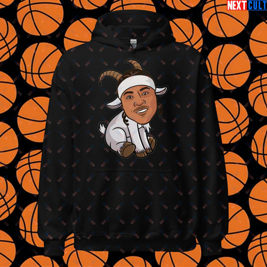 Carmelo Anthony G.O.A.T. Hoodie - Funny Basketball Meme Sweatshirt - Greatest of All Time Carmelo Anthony Pullover - Perfect Gift for Basketball Fans Unisex Hoodie Black Hoodies Basketball Carmelo Anthony Denver Nuggets G.O.A.T. NBA New York Knicks Next Cult Brand
