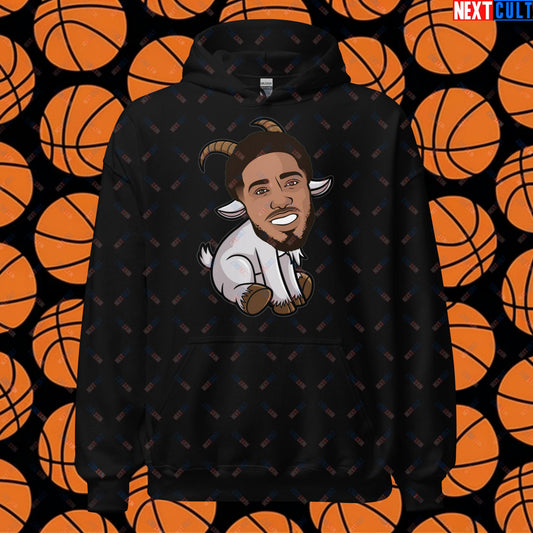 Tyrese Haliburton G.O.A.T. Hoodie - Funny Basketball Meme Sweatshirt - Indiana Pacers GOAT Pullover - Perfect Gift for Basketball Fans Unisex Hoodie Black Hoodies Basketball G.O.A.T. Indiana Pacers NBA Tyrese Haliburton Next Cult Brand