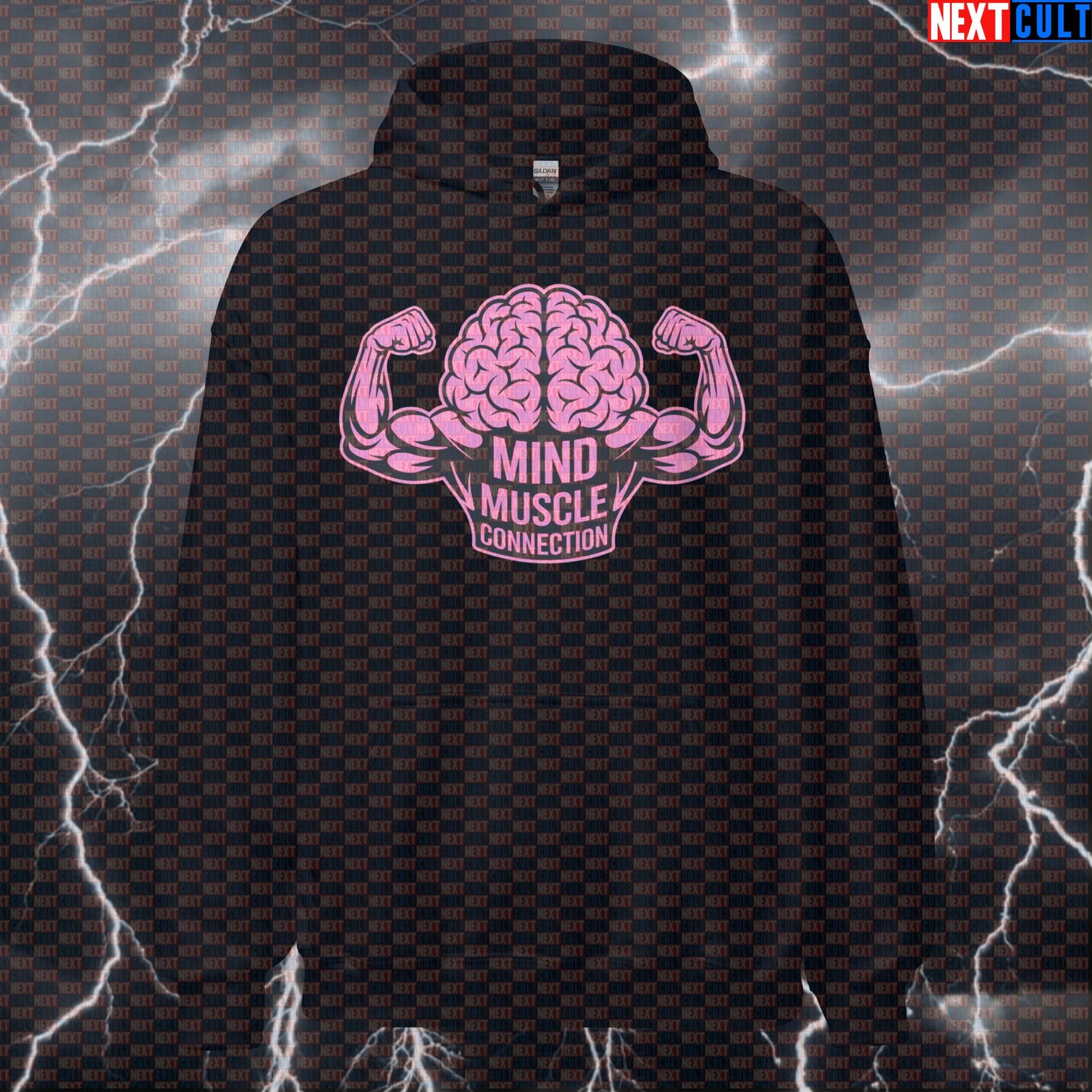 Mind Muscle Connection Hoodie | Funny Science Based Lifting Hooded Sweatshirt for Gym Jumper Hoodies Bodybuilding Fitness Gym Pump Cover Workout Next Cult Brand