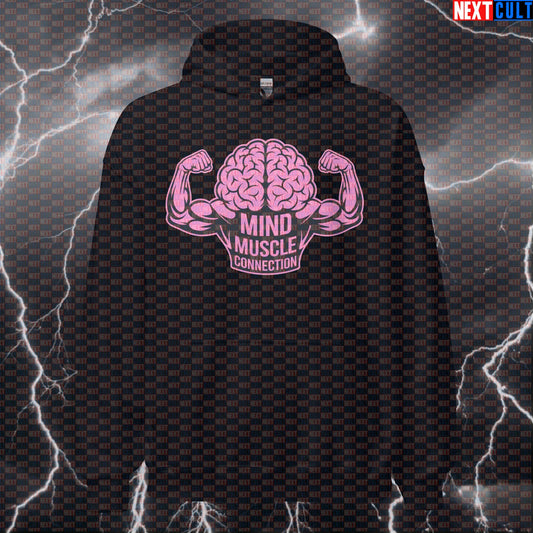 Mind Muscle Connection Hoodie | Funny Science Based Lifting Hooded Sweatshirt for Gym Jumper Hoodies Bodybuilding Fitness Gym Pump Cover Workout Next Cult Brand