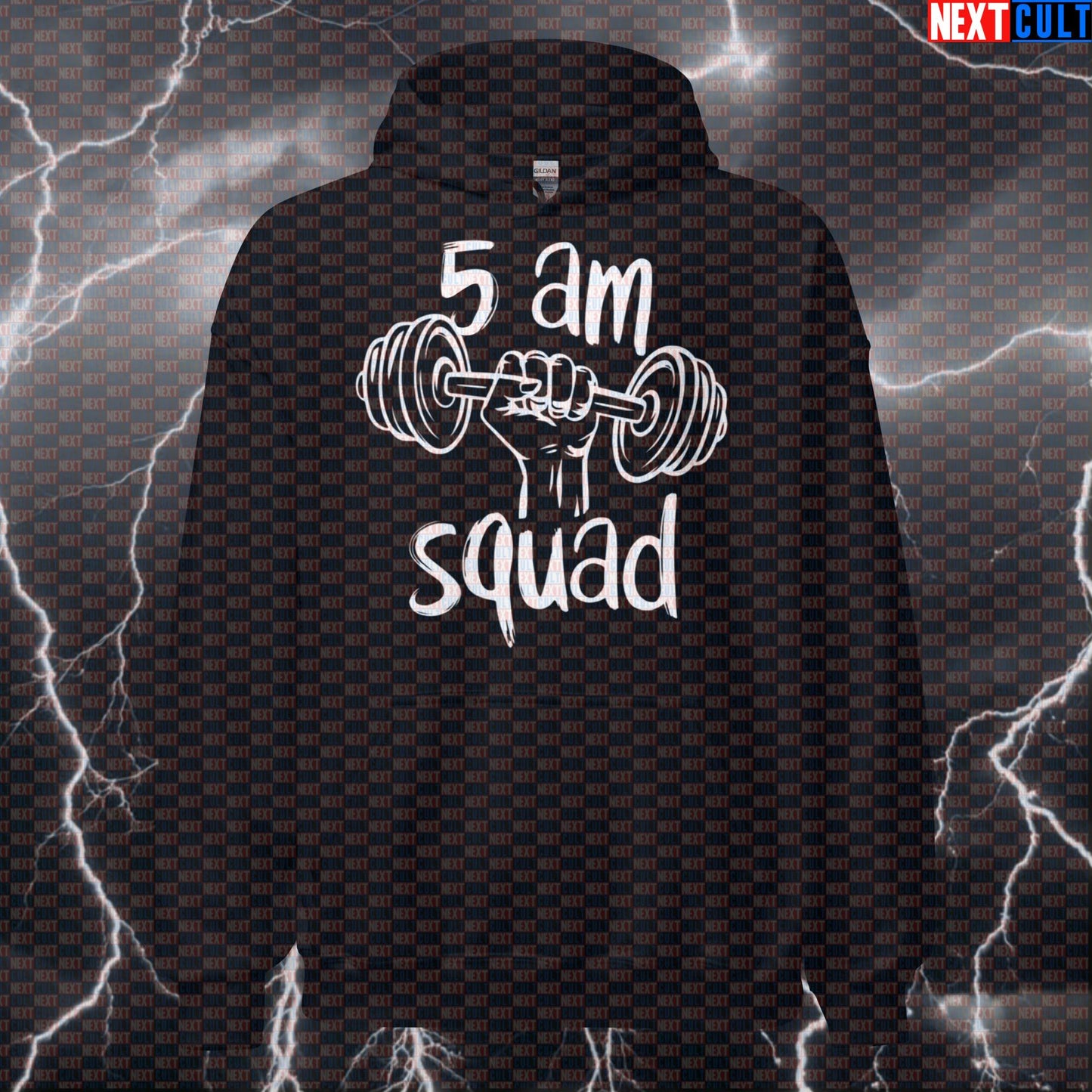 5 AM Squad Funny Gym Hoodie for Morning Lifters | Workout Pullover Hoodies Bodybuilding Fitness Gym Pump Cover Workout Next Cult Brand