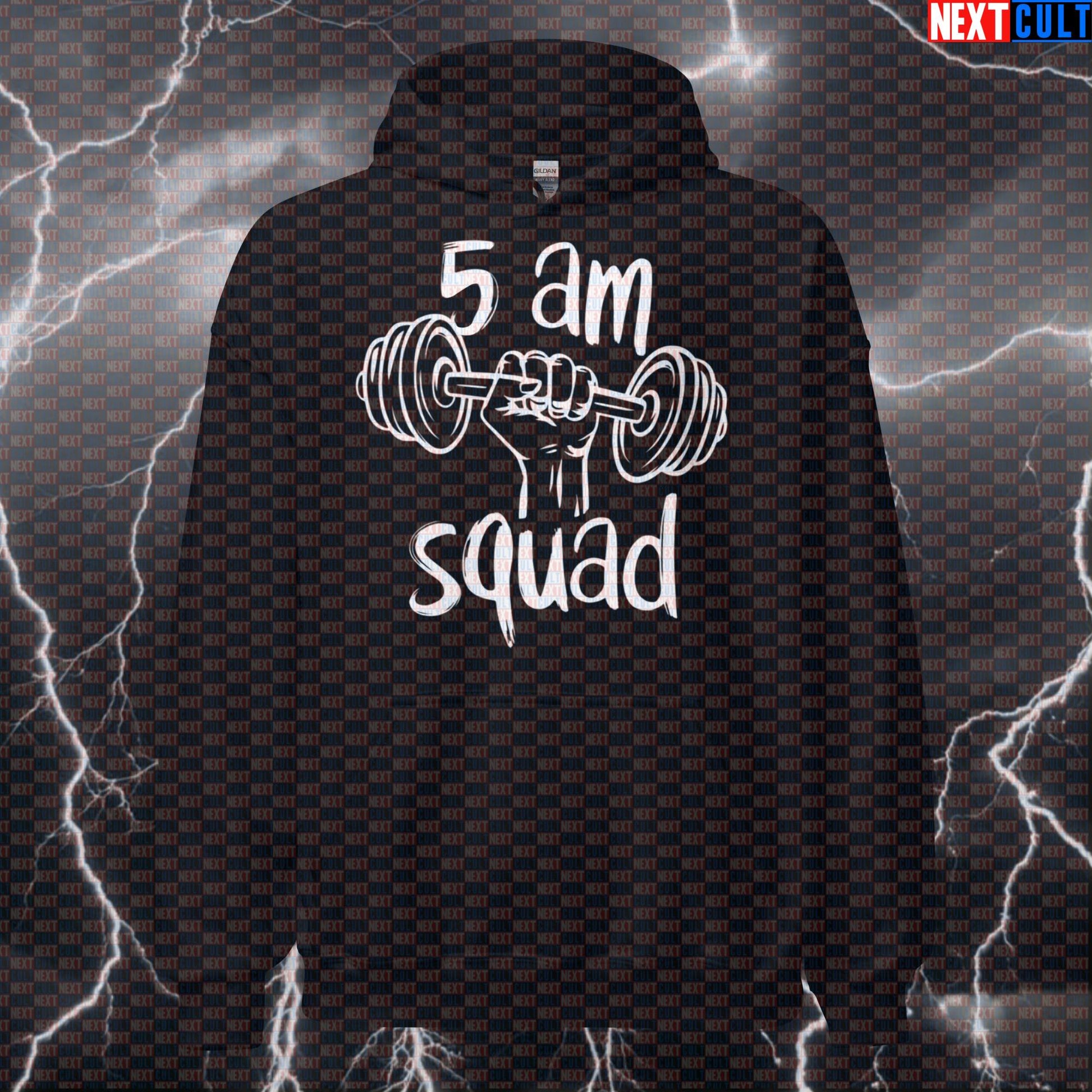 5 AM Squad Funny Gym Hoodie for Morning Lifters | Workout Pullover Hoodies Bodybuilding Fitness Gym Pump Cover Workout Next Cult Brand