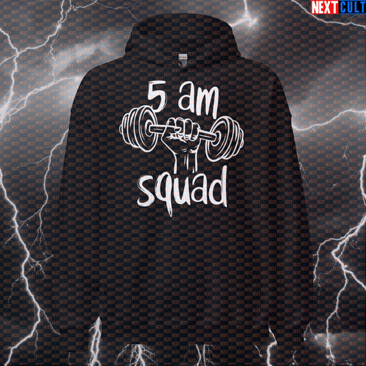 5 AM Squad Funny Gym Hoodie for Morning Lifters | Workout Pullover Hoodies Bodybuilding Fitness Gym Pump Cover Workout Next Cult Brand