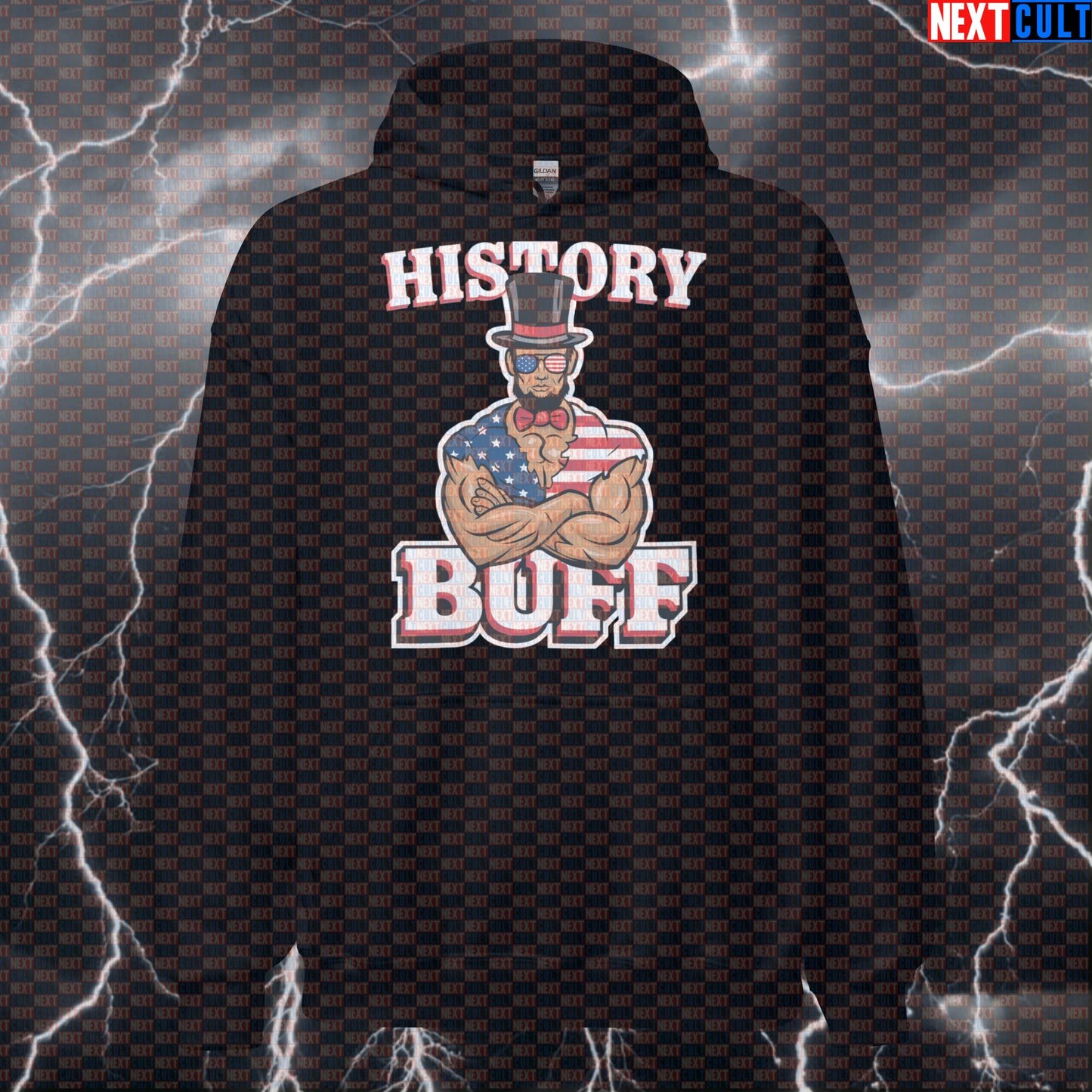 Funny Abraham Lincoln Gym Bro Hoodie | History Buff Workout Meme Hooded Sweatshirt Jumper Pullover Hoodies 4th of July Abraham Lincoln Bodybuilding Fitness Gym Pump Cover Workout Next Cult Brand
