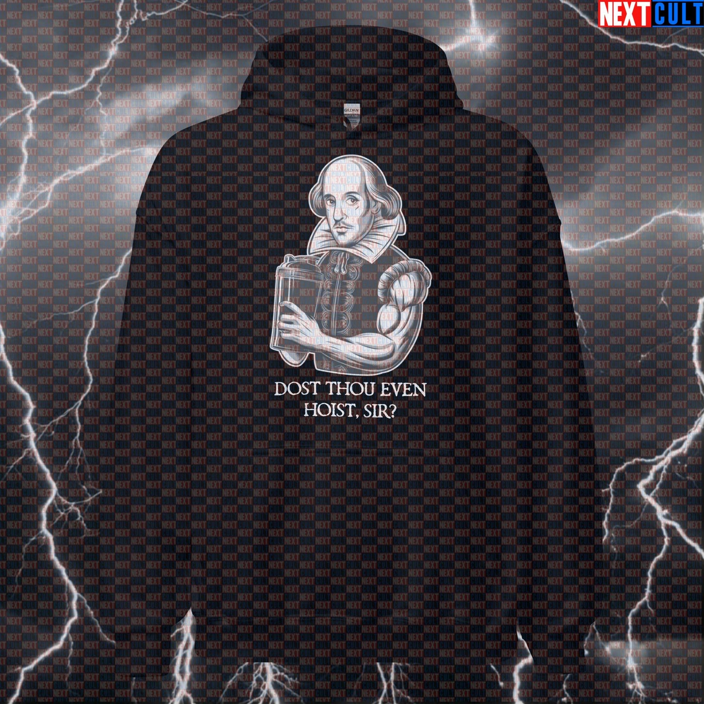 Funny Gym Hoodie - Dost Thou Even Hoist Sir? Workout Hooded Sweatshirt & Pullover Top Hoodies Bodybuilding Fitness Gym Powerlifting Pump Cover Workout Next Cult Brand