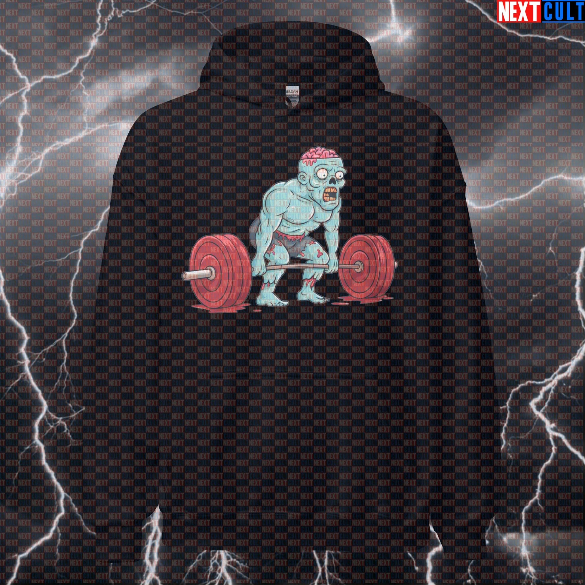 Zombie Deadlift Funny Gym Hoodie | Lifting Dead Halloween Hooded Sweatshirt Bodybuilding Fitness Gym Halloween Leg Day Powerlifting Pump Cover Workout Zombie Next Cult Brand