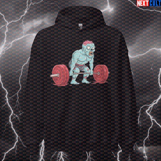 Zombie Deadlift Funny Gym Hoodie | Lifting Dead Halloween Hooded Sweatshirt Bodybuilding Fitness Gym Halloween Leg Day Powerlifting Pump Cover Workout Zombie Next Cult Brand