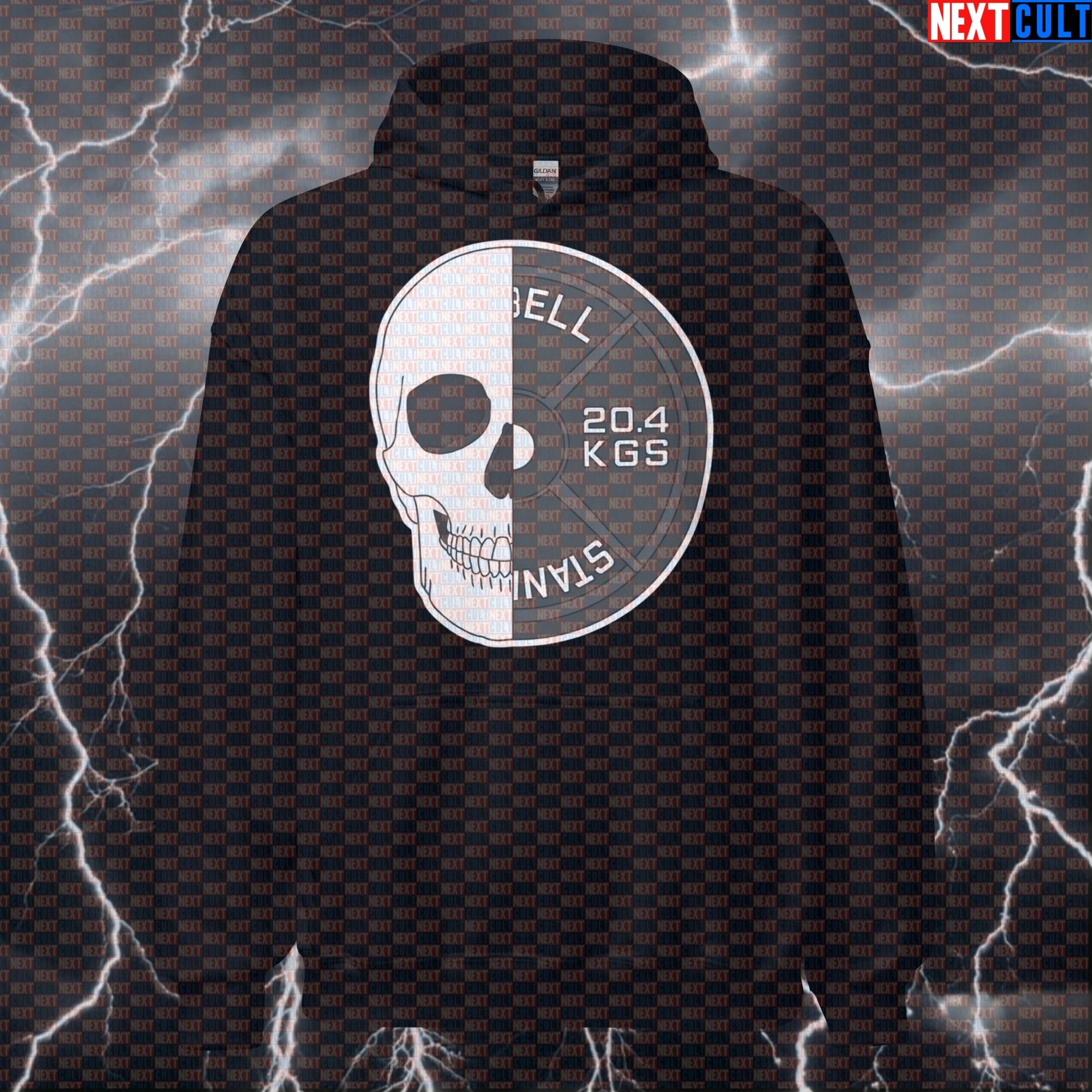 Funny Platehead Gym Hoodie | Skull Design Workout Hoodie For Powerlifters | Fitness Meme Pullover Hoodies Bodybuilding Fitness Gym Halloween Powerlifting Pump Cover Workout Next Cult Brand
