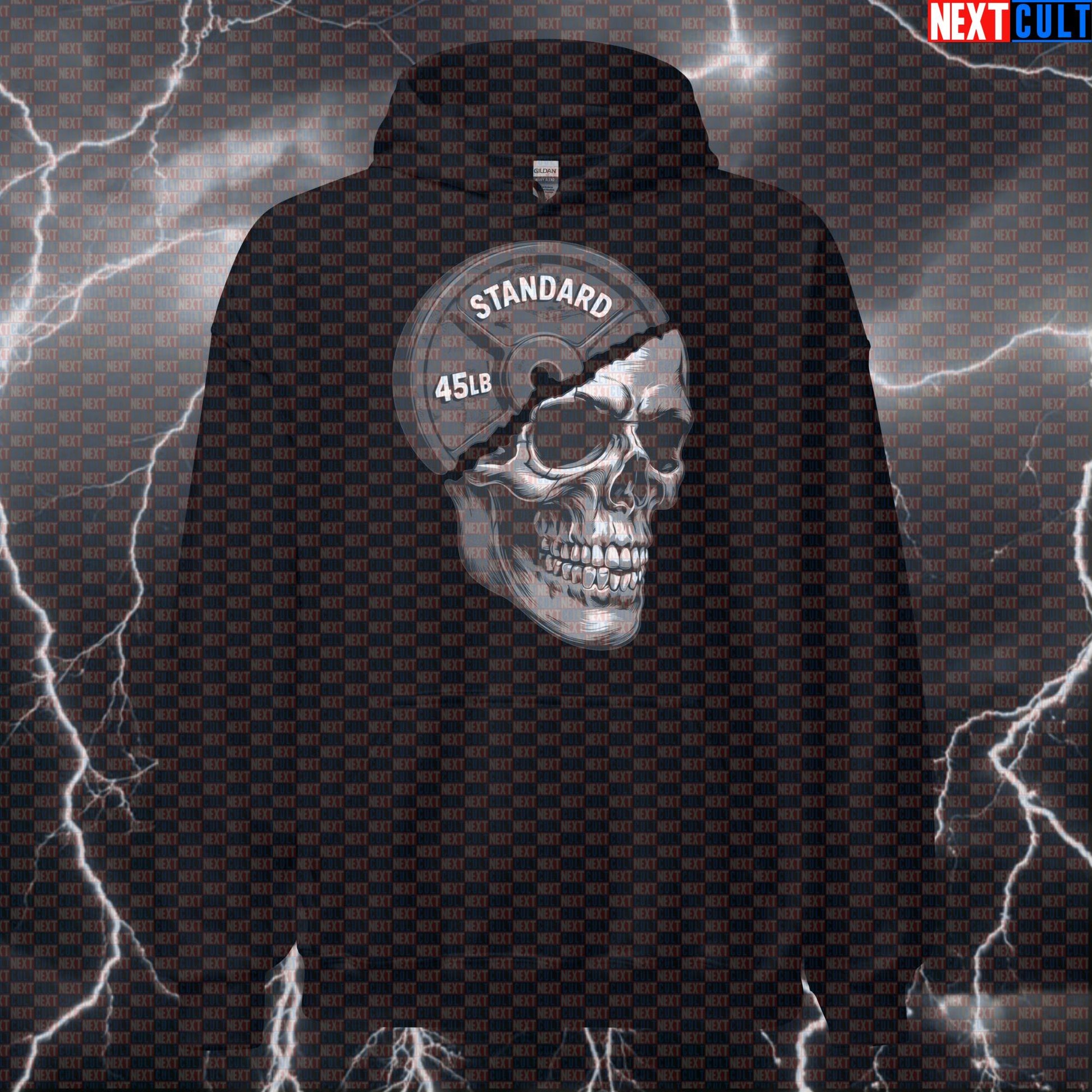 Gymhead Skull Plate Funny Powerlifting Hoodie for Lifters Workout Pullover Hooded Sweatshirt Hoodies Bodybuilding Fitness Gym Halloween Powerlifting Pump Cover Workout Next Cult Brand