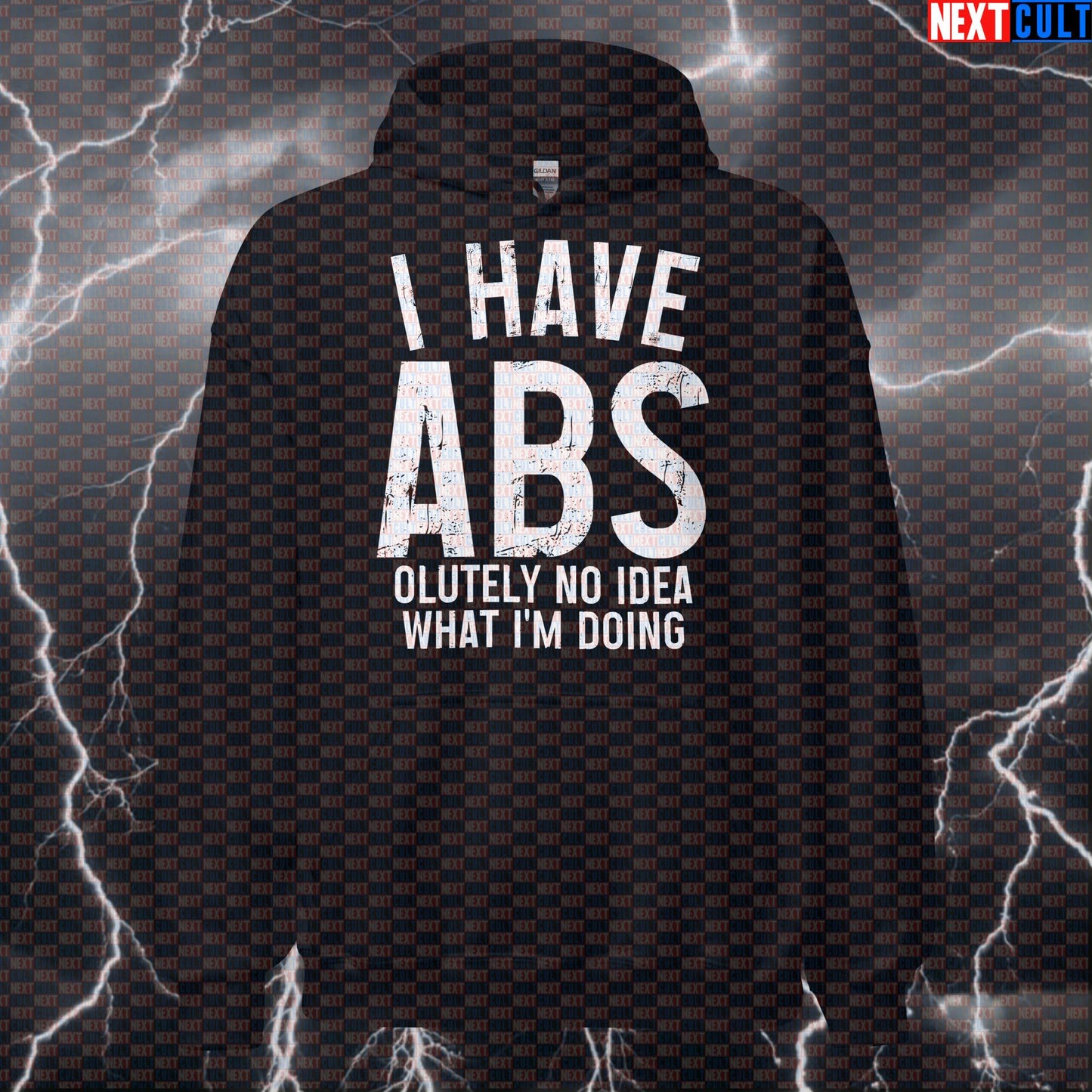 I Have Abs-olutely No Idea Hoodie | Funny Gym Meme Hooded Sweatshirt For Fitness Newbies & Workout Noobs Hoodies Bodybuilding Fitness Gym Pump Cover Workout Next Cult Brand