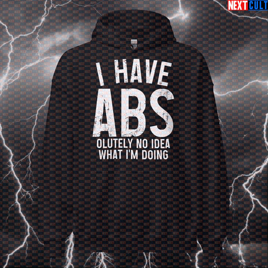 I Have Abs-olutely No Idea Hoodie | Funny Gym Meme Hooded Sweatshirt For Fitness Newbies & Workout Noobs Hoodies Bodybuilding Fitness Gym Pump Cover Workout Next Cult Brand