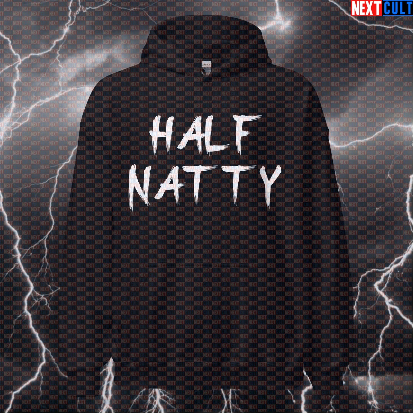 Half Natty Half Natural Gym Hoodie | Funny Workout Hoodie For Lifters & Bodybuilding Meme Fans | Pullover Bodybuilding Fitness Gym Natty Pump Cover Steroids Workout Next Cult Brand