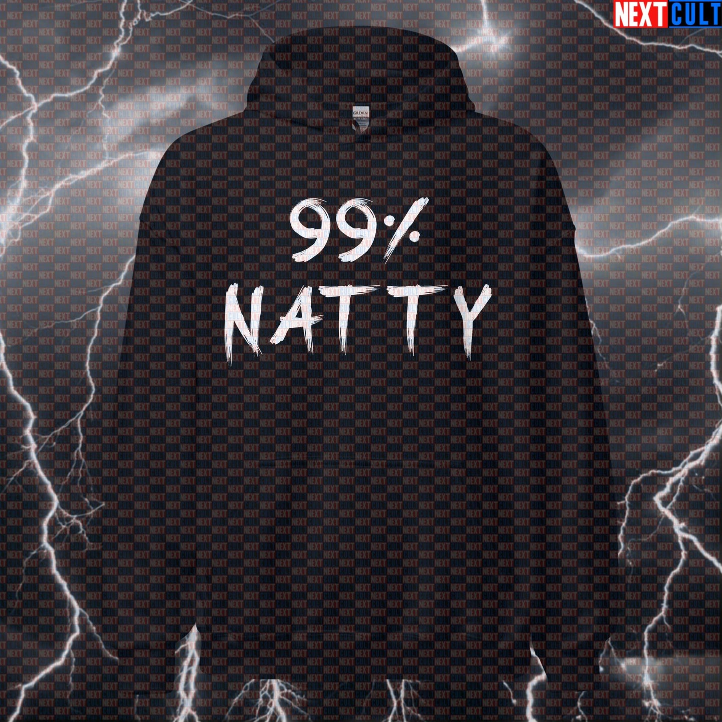 99% Natty Gym Hoodie | Funny Bodybuilding Meme Workout Hoodie For Lifters | Hooded Sweatshirt Pullover Bodybuilding Fitness Gym Natty Pump Cover Steroids Workout Next Cult Brand