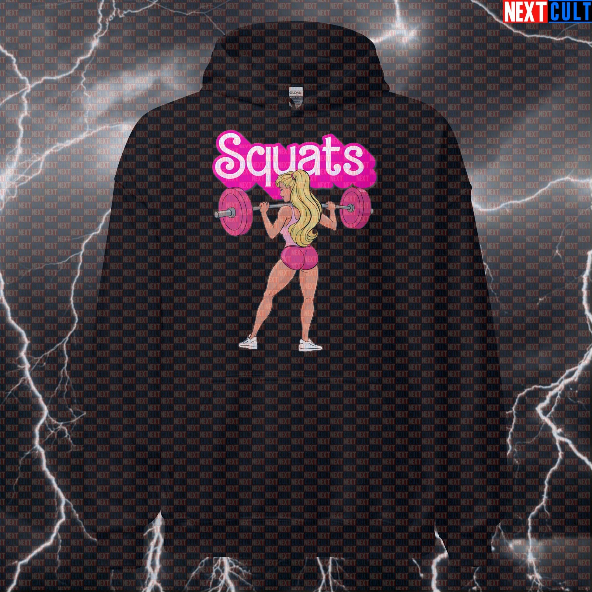 Barbie Leg Day Hoodie | Funny Squats Booty Builder Workout Hoodie For Strong Women & Gym Gains Barbie Bodybuilding Films Fitness Gym Leg Day Powerlifting Pump Cover Workout Next Cult Brand