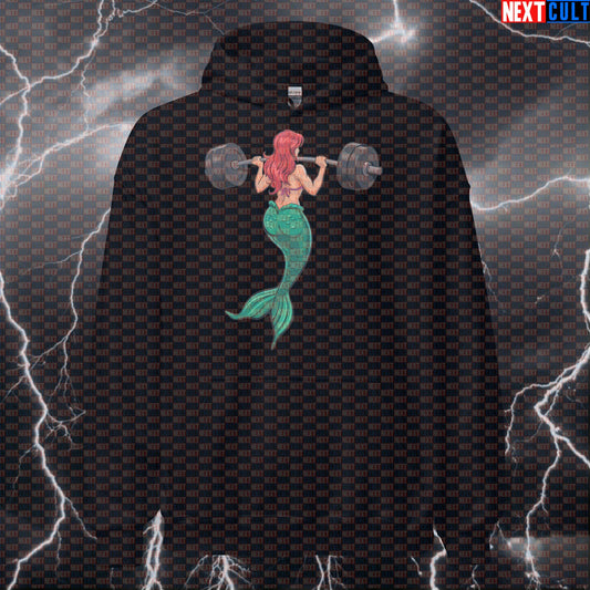 Mermaid Leg Day Gym Hoodie | Funny Workout Hoodie For Female Lifters & Leg Day Lovers | Hooded Sweatshirt Hoodies Bodybuilding Films Fitness Gym Leg Day Powerlifting Pump Cover Workout Next Cult Brand