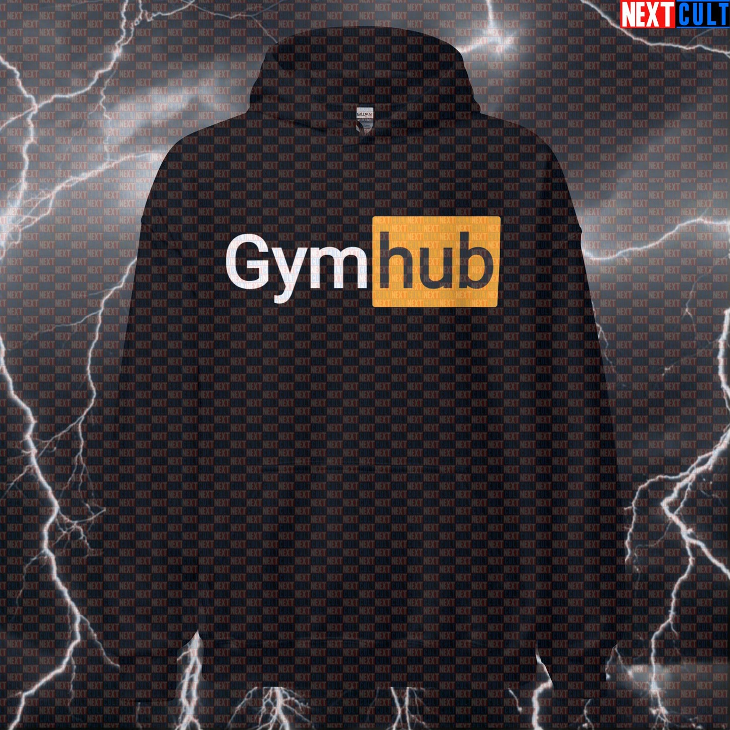 Gymhub Funny Gym Hoodie | Workout Hoodie For Lifters & Fitness Meme Fans | Hooded Sweatshirt Pump Cover Bodybuilding Fitness Gym Powerlifting Pump Cover Workout Next Cult Brand
