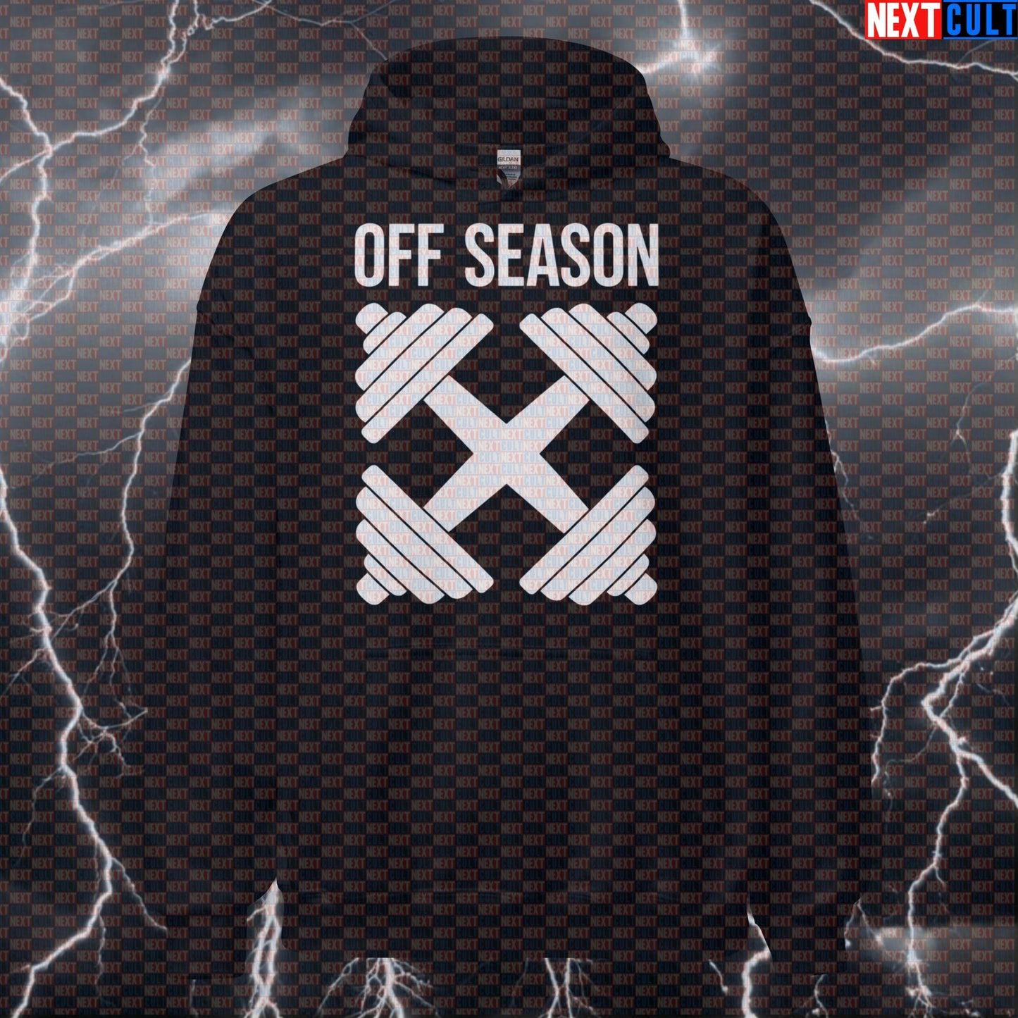 Off-Season Rest Day Funny Gym Hoodie | Workout Hoodie For Lifters & Bodybuilding Meme Fans | Hooded Sweatshirt Bodybuilding Fitness Gym Powerlifting Pump Cover Workout Next Cult Brand