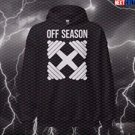 Off-Season Rest Day Funny Gym Hoodie | Workout Hoodie For Lifters & Bodybuilding Meme Fans | Hooded Sweatshirt Bodybuilding Fitness Gym Powerlifting Pump Cover Workout Next Cult Brand