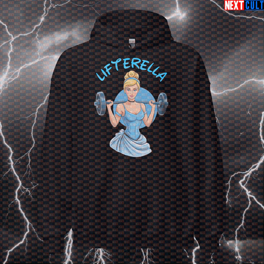 Lifterella Funny Gym Princess Hoodie | Workout Hoodie For Female Lifters | Fitness Meme Hooded Sweatshirt Bodybuilding Films Fitness Gym Powerlifting Pump Cover Workout Next Cult Brand