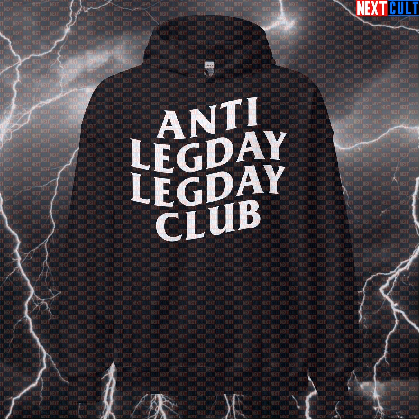 Anti Leg Day Leg Day Club Gym Hoodie | Funny Workout Hoodie For Lifters & Fitness Meme Fans Bodybuilding Fitness Gym Leg Day Powerlifting Pump Cover Workout Next Cult Brand