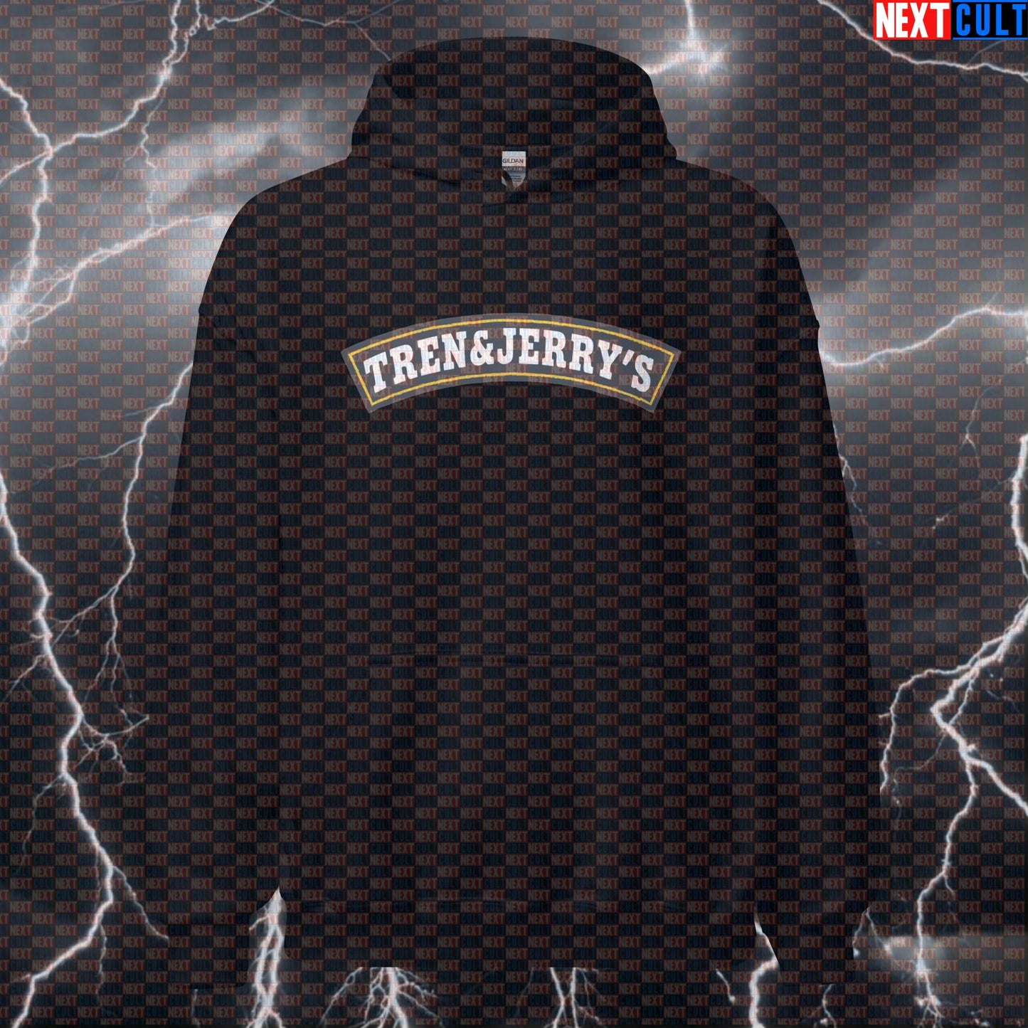 Tren Jerrys Gym Hoodie | Not Natty Workout Hoodie For Bodybuilders | Funny Fitness Meme Pullover Bodybuilding Fast Food Fitness Gym Pump Cover Steroids Workout Next Cult Brand