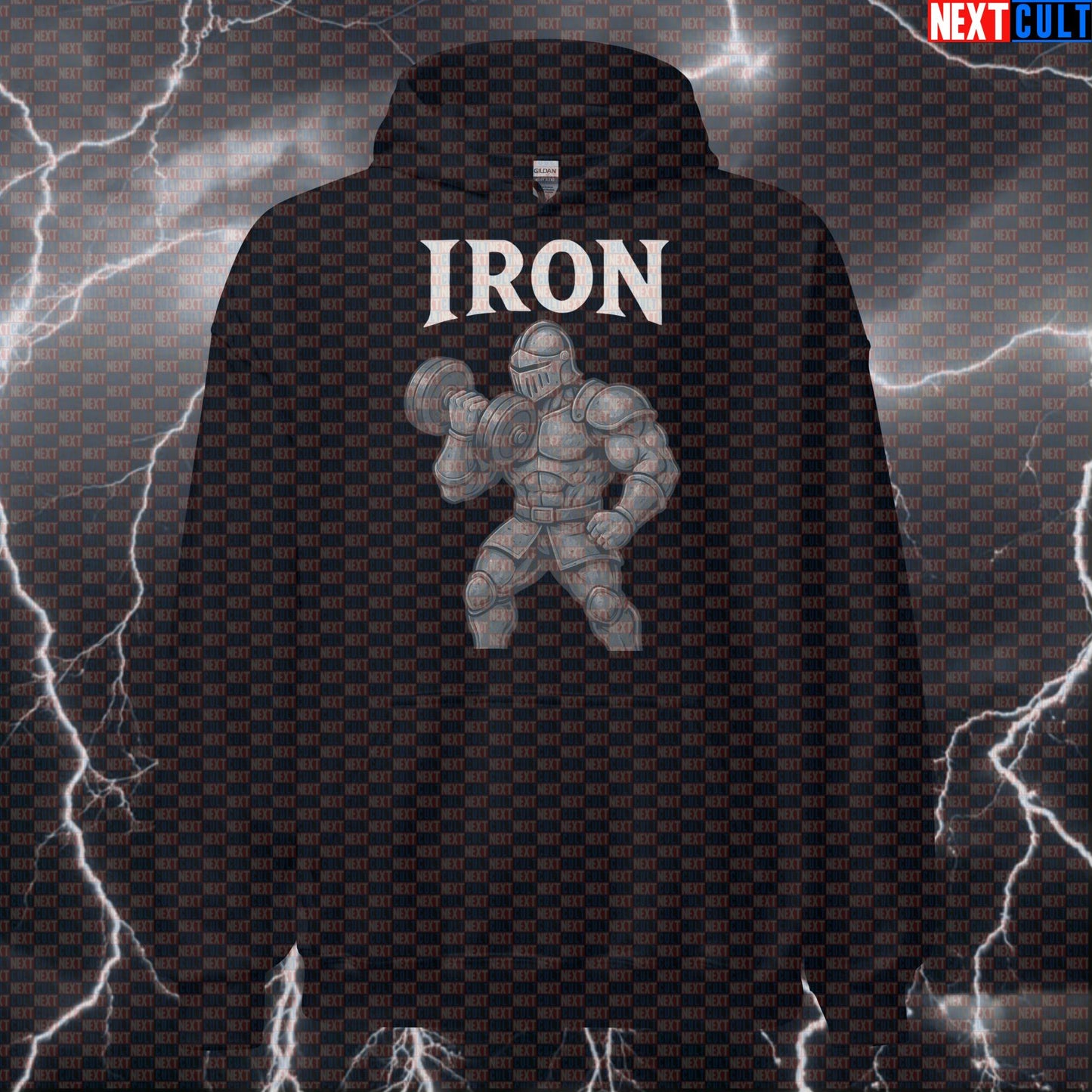 Medieval Gymbro Lifting Iron Hoodie | Funny Knight Workout Pullover Pump Cover Hoodies Bodybuilding Fitness Gym Pump Cover Workout Next Cult Brand