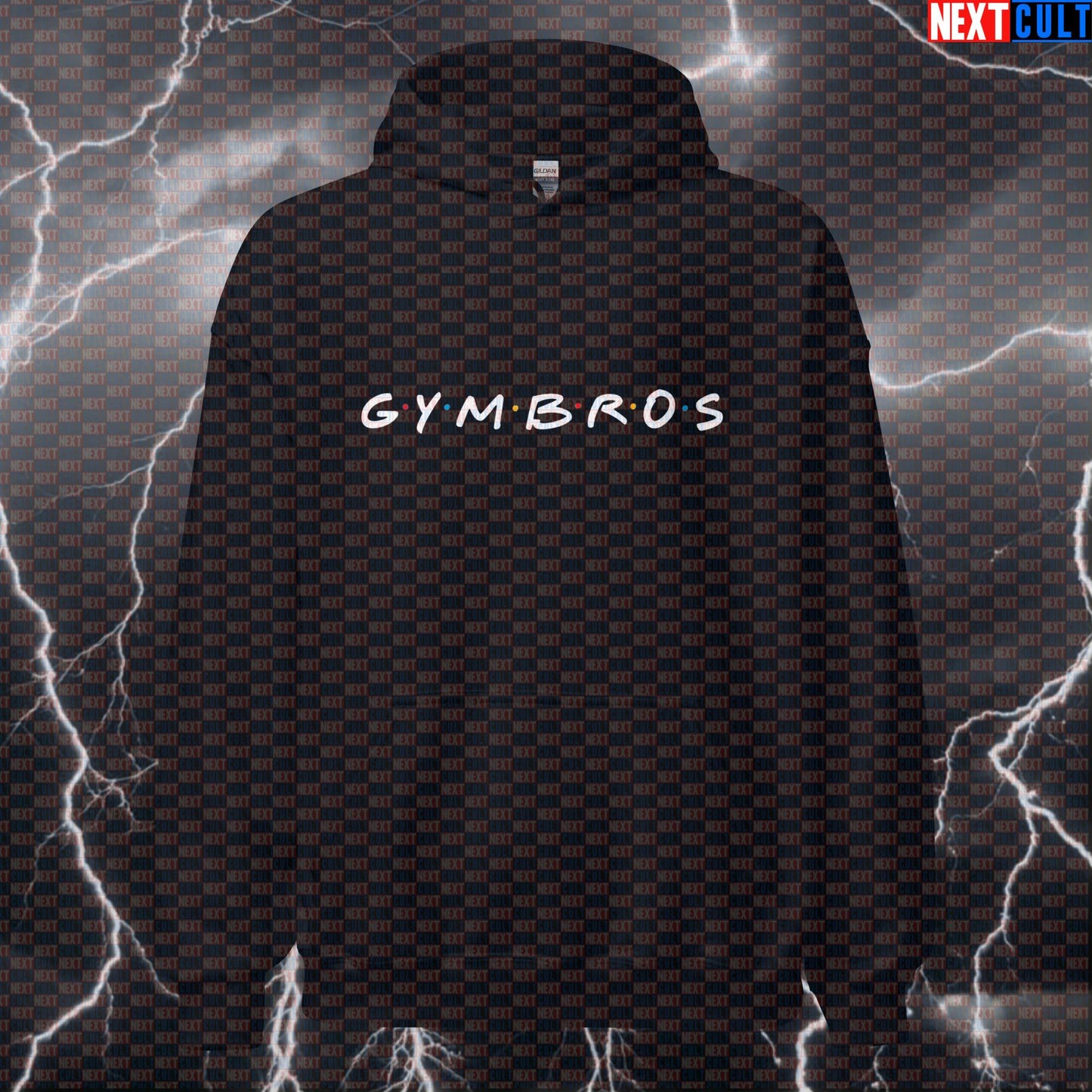 Gym Bros Meme Hoodie | Friends Parody Workout Hoodie For Lifters | Funny Gym Hooded Sweatshirt Hoodies Bodybuilding Fitness Gym Pump Cover TV Workout Next Cult Brand