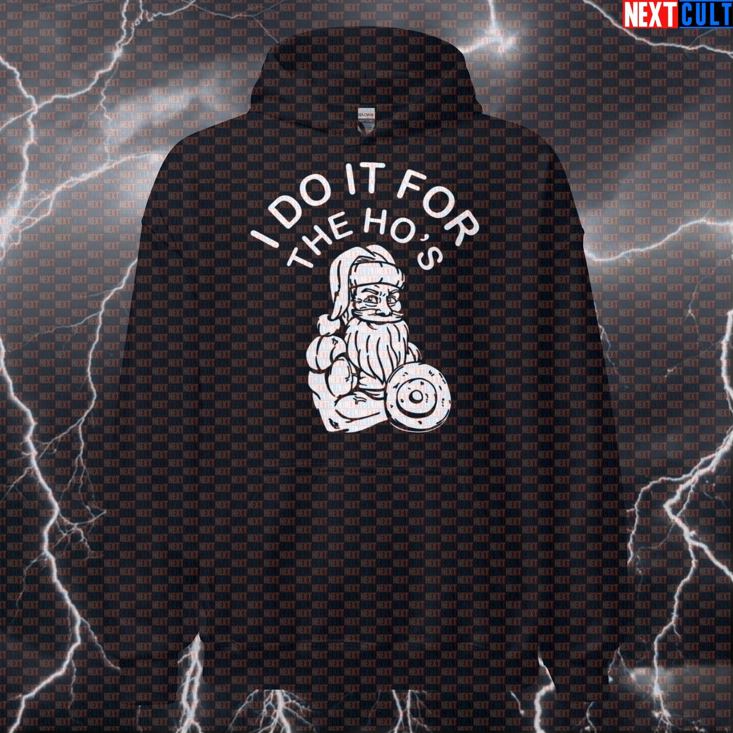 Funny Christmas Gym Meme Hoodie - I Do It For The Hos Hooded Sweatshirt For Santa Bros Hoodies Bodybuilding Christmas Fitness Gym Pump Cover Workout Next Cult Brand