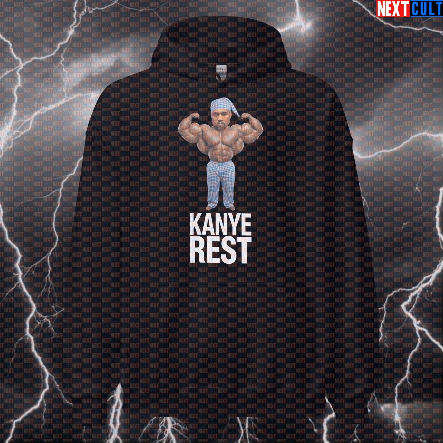 Kanye Rest Day Funny Gym Hoodie | Swole Ye Lifting Parody Hooded Sweatshirt Hoodies Bodybuilding Fitness Gym Hip Hop Kanye West Pump Cover Workout Next Cult Brand