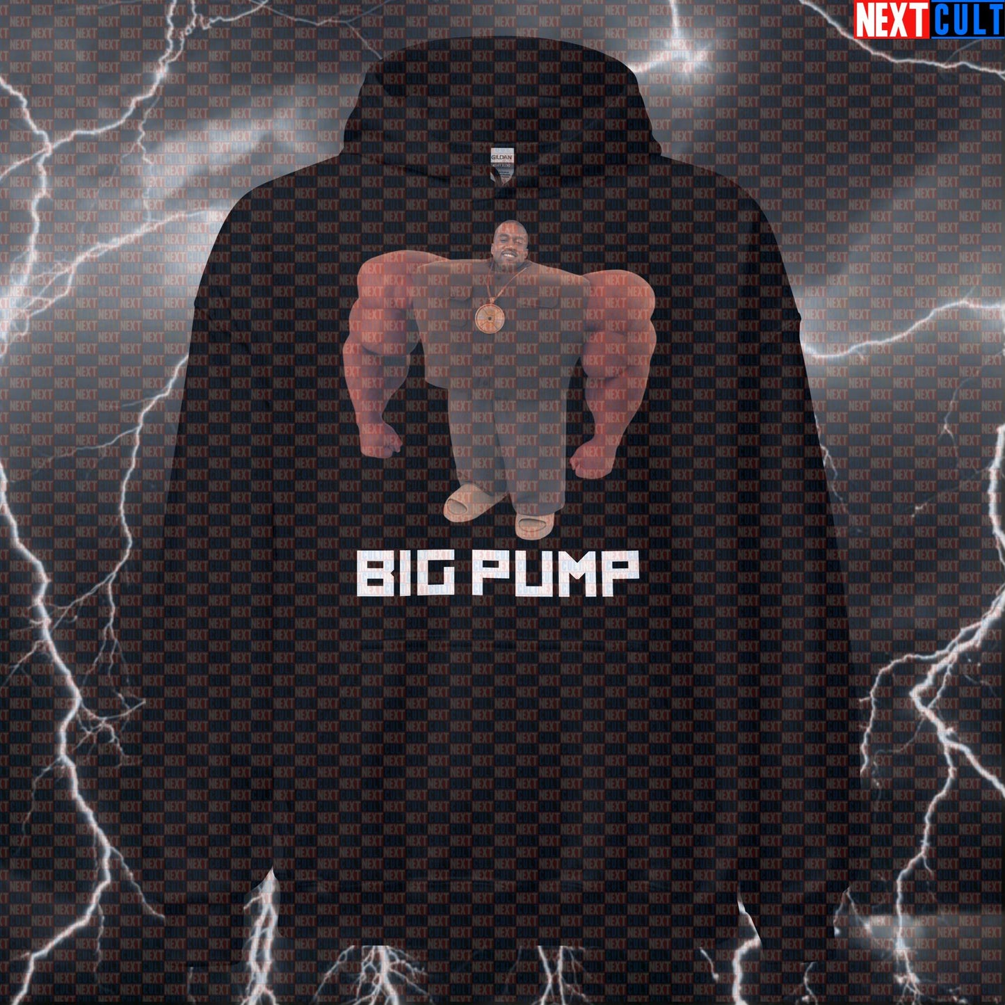Big Pump Kanye Gym Meme Hoodie | I Love It Boxy Parody Workout Pullover Hoodies Bodybuilding Fitness Gym Hip Hop Kanye West Pump Cover Workout Next Cult Brand