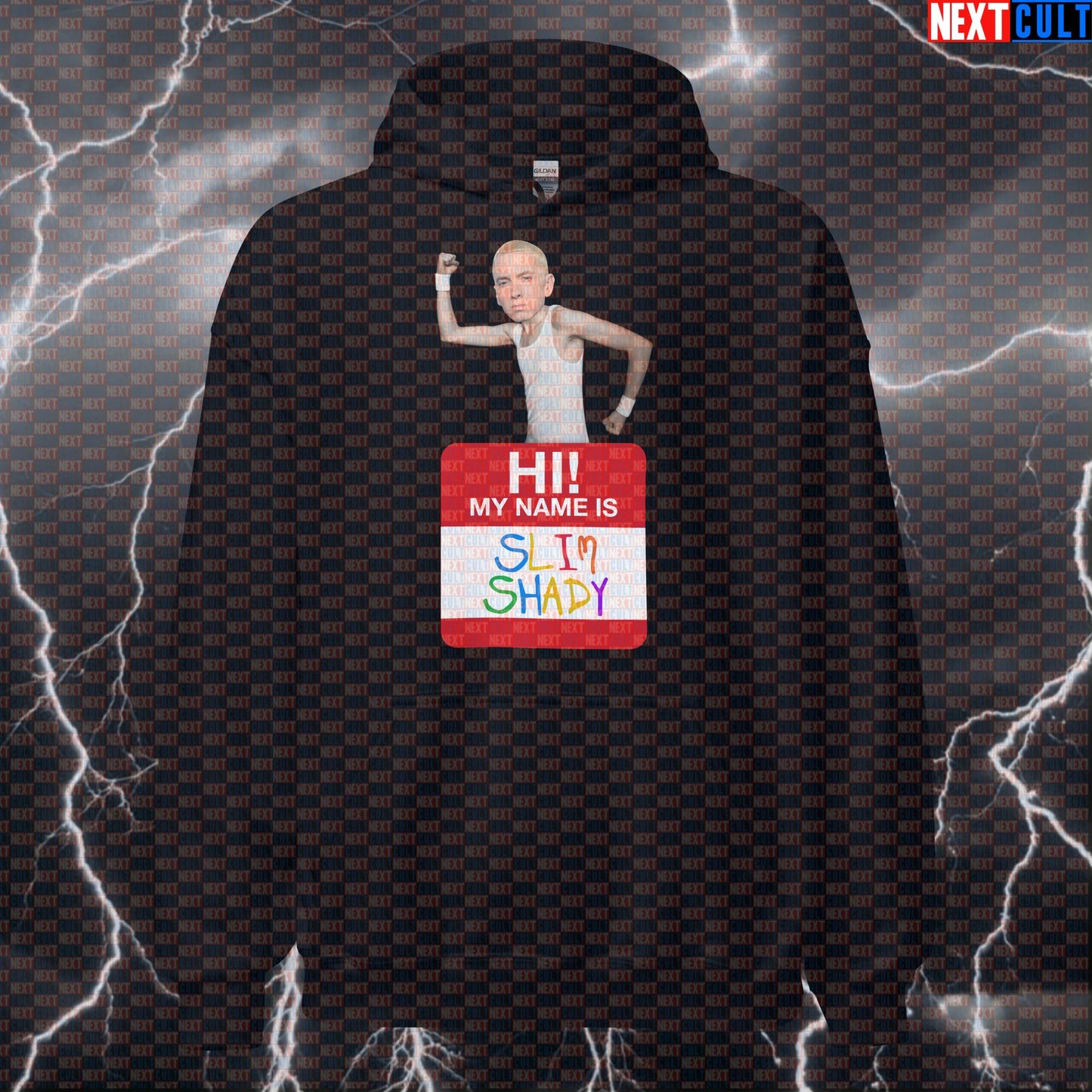 Slim Shady Gymbro Funny Workout Hoodie | Skinny Lifter Bodybuilding Parody Pullover Hoodies Bodybuilding Eminem Fitness Gym Hip Hop Pump Cover Workout Next Cult Brand