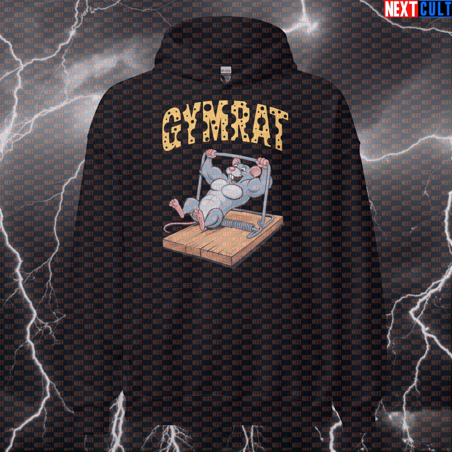 Gymrat Mousetrap Hoodie | Funny Workout Hoodie For Dedicated Lifters | Gym Rat Pump Cover Pullover Bodybuilding Fitness Gym Gymrat Powerlifting Pump Cover Workout Next Cult Brand