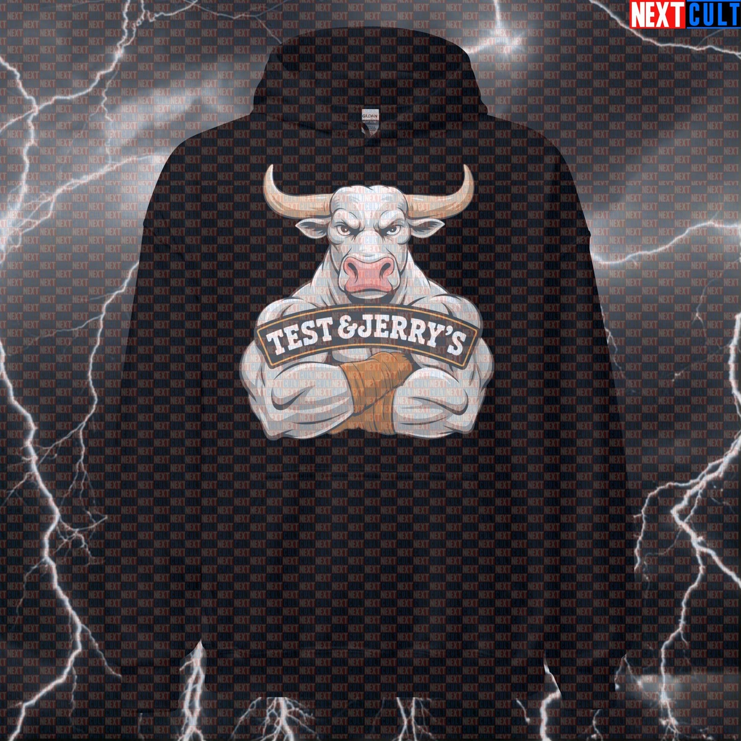 Test Jerry's Gym Hoodie | Funny Testosterone Workout Hoodie For Lifters | Gym Meme Pullover Top Bodybuilding Fast Food Fitness Gym Pump Cover Workout Next Cult Brand