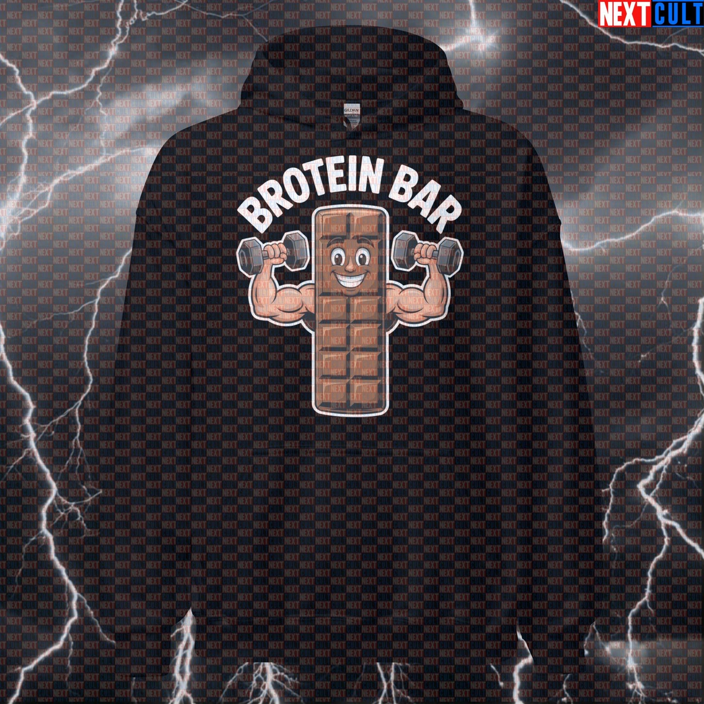 Brotein Bar Gym Hoodie | Funny Protein Bar Meme Workout Hoodie For Gym Bros & Lifters Bodybuilding Fast Food Fitness Gym Pump Cover Workout Next Cult Brand
