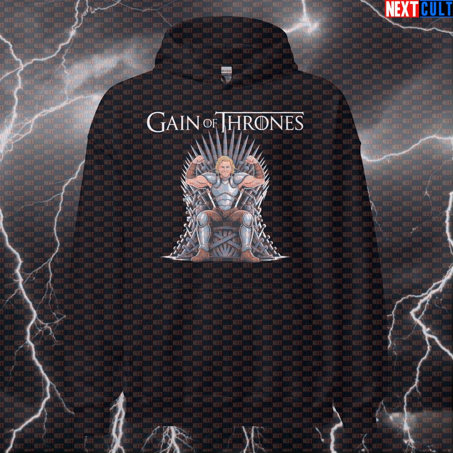 Funny Gain Of Thrones Gym Hoodie | Game of Thrones Workout Hoodie For Lifters | Fitness Meme Pullover Bodybuilding Fitness Game of Thrones Gym Pump Cover TV Workout Next Cult Brand