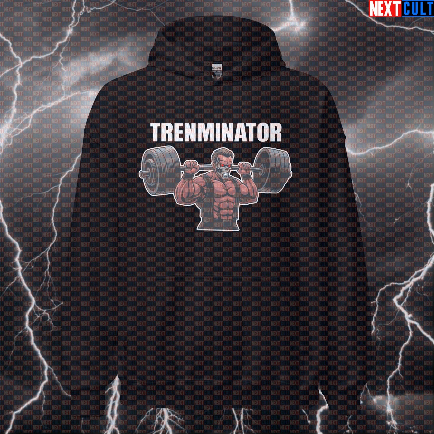 Trenminator Funny Gym Hoodie | Not Natty Bodybuilding Hooded Sweatshirt | Workout Pullover Bodybuilding Films Fitness Gym Powerlifting Pump Cover Steroids Workout Next Cult Brand