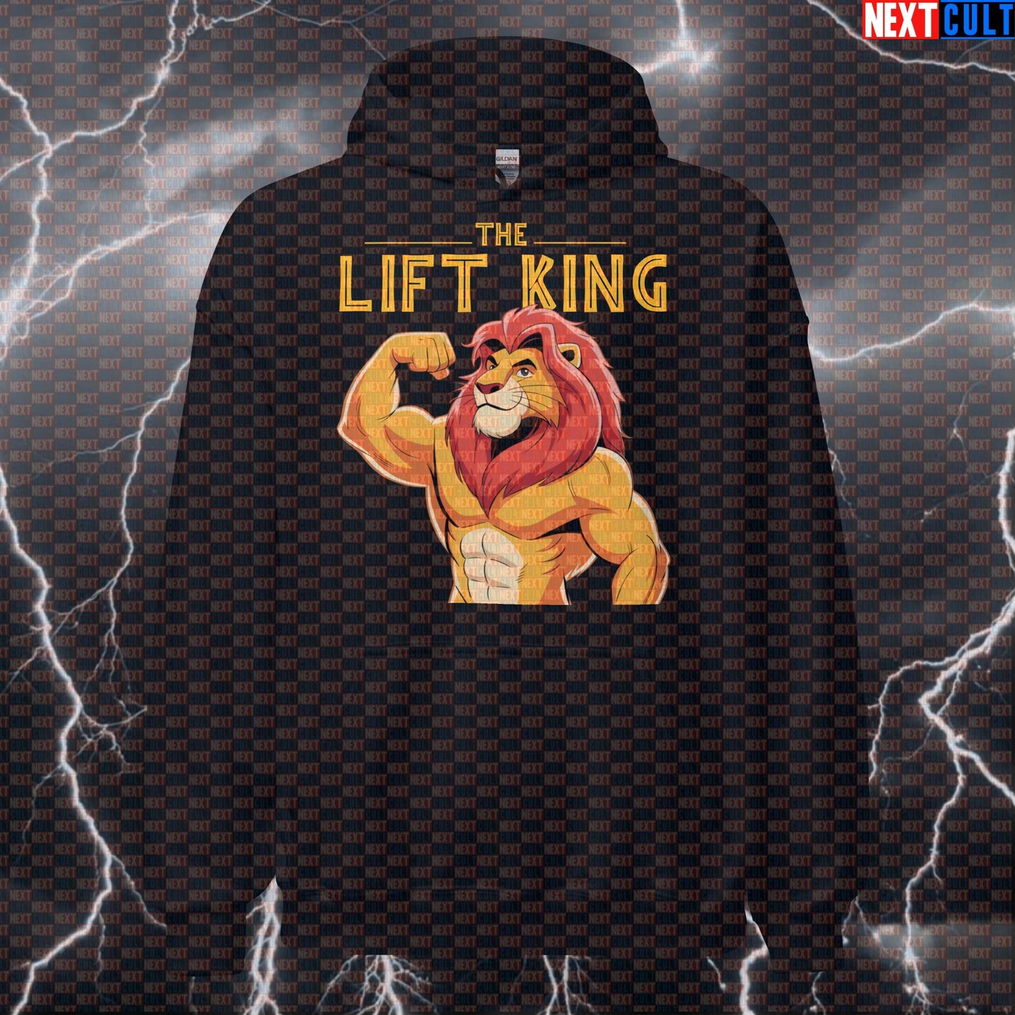 The Lifting King Gym Hoodie | Funny Lion King Bodybuilding Meme Hooded Sweatshirt Bodybuilding Films Fitness Gym Powerlifting Pump Cover Workout Next Cult Brand