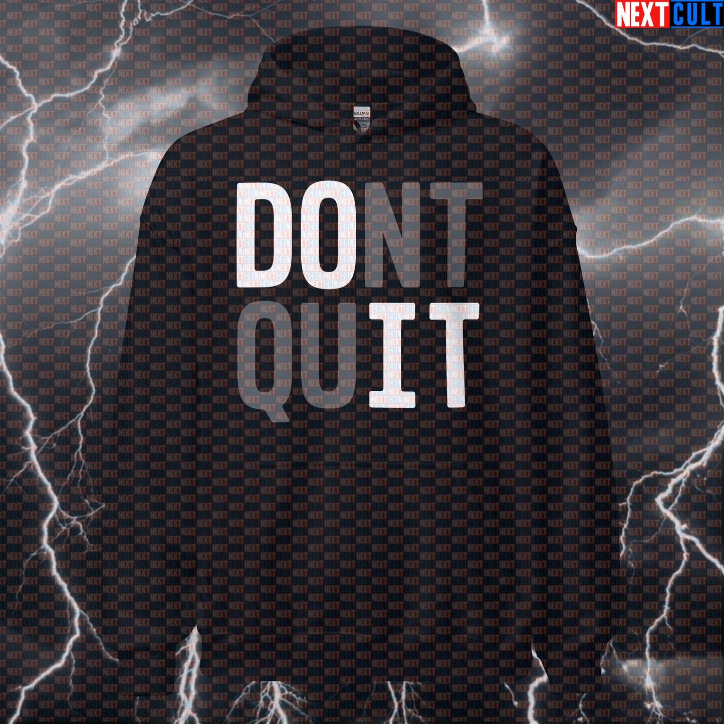 Don't Quit Do It Funny Gym Hoodie - Motivational Workout Hooded Sweatshirt Pullover Pump Cover Bodybuilding Cardio Fitness Gym Powerlifting Pump Cover Workout Next Cult Brand