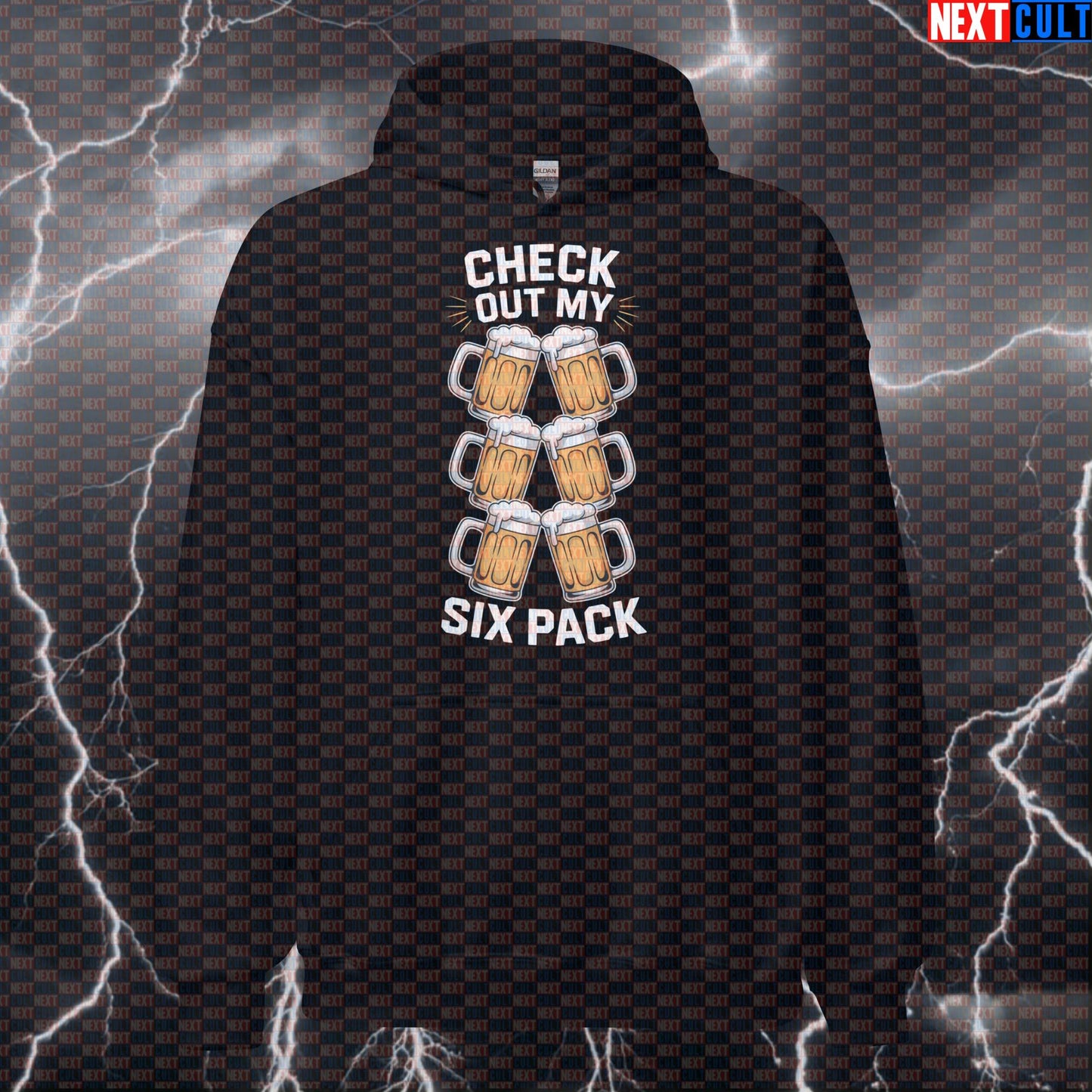 Check Out My Six Pack Beer Funny Gym Hoodie - Gym Meme Hooded Sweatshirt Pullover Pump Cover Hoodies Beer Bodybuilding Fitness Gym Pump Cover Workout Next Cult Brand