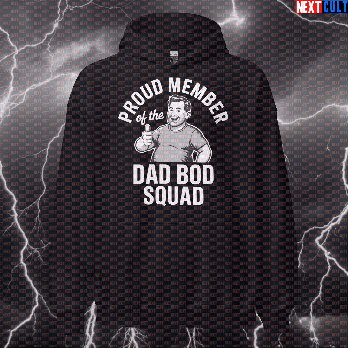Proud Member of the Dad Bod Squad Funny Gym Hoodie - Dad Strength Meme Hooded Sweatshirt Pullover Hoodies Father's Day Fitness Gym Pump Cover Workout Next Cult Brand