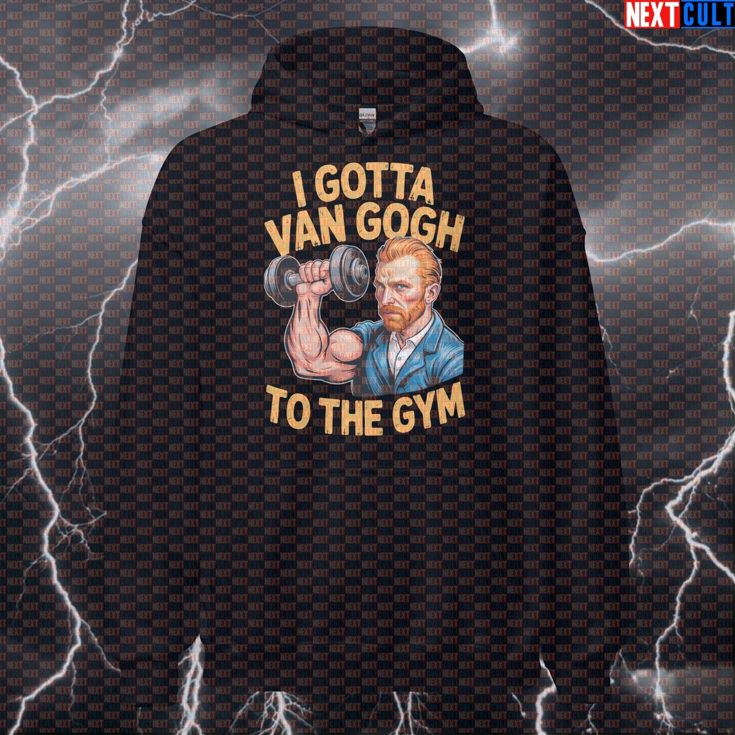 I Gotta Van Gogh To The Gym Funny Hoodie - Van Gogh Gym Art Meme Hooded Sweatshirt Pullover Art Bodybuilding Fitness Gym Pump Cover Workout Next Cult Brand