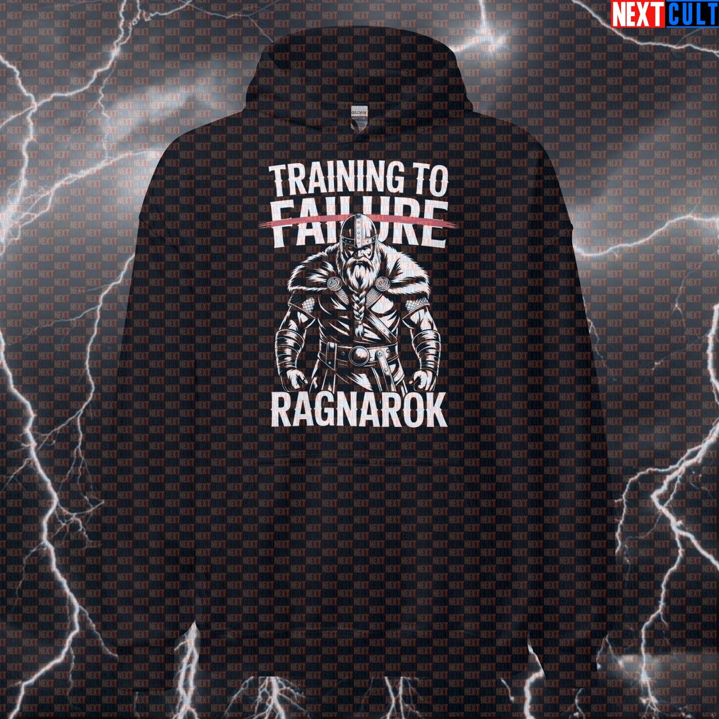 Funny Viking Gym Hoodie - Training To Ragnarok Hooded Sweatshirt Pullover Pump Cover Bodybuilding Fitness Gym Pump Cover Vikings Workout Next Cult Brand