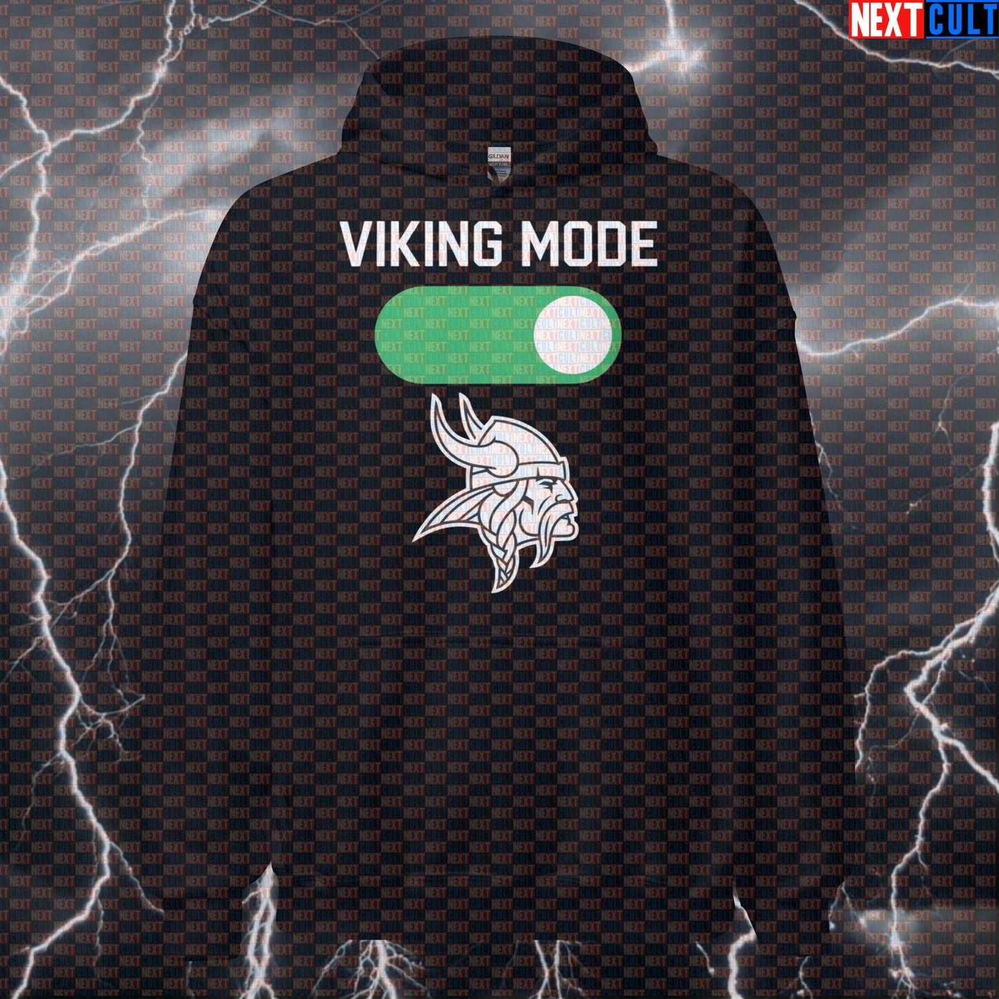 Viking Mode On Funny Gym Hoodie - Norse Warrior Workout Hooded Sweatshirt Pullover Bodybuilding Fitness Gym Pump Cover Vikings Workout Next Cult Brand