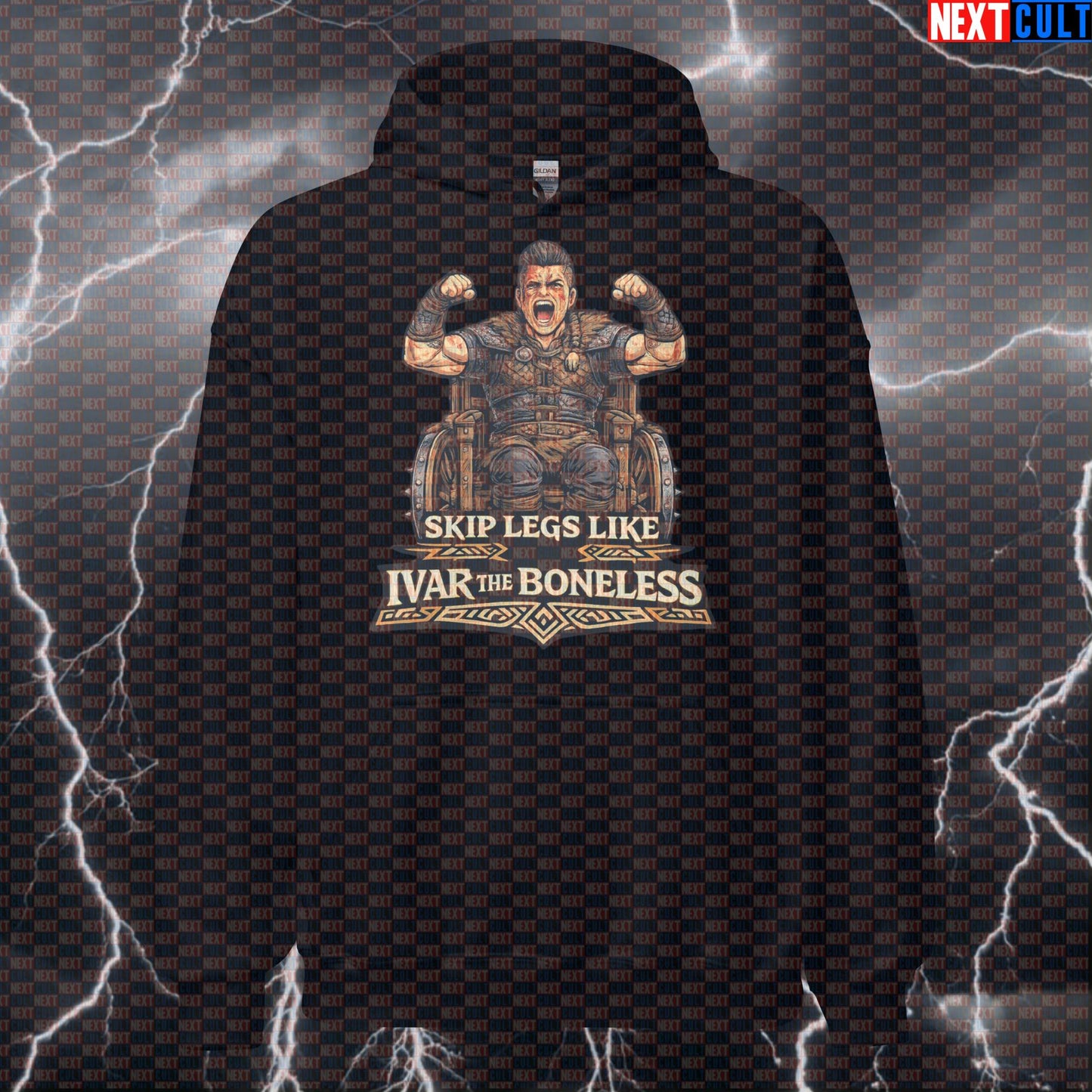 Skip Legs Like Ivar The Boneless Hoodie | Funny Viking Gym Hoodie For Bodybuilding Meme Fans Hoodies Bodybuilding Fitness Gym Leg Day Pump Cover TV Vikings Workout Next Cult Brand