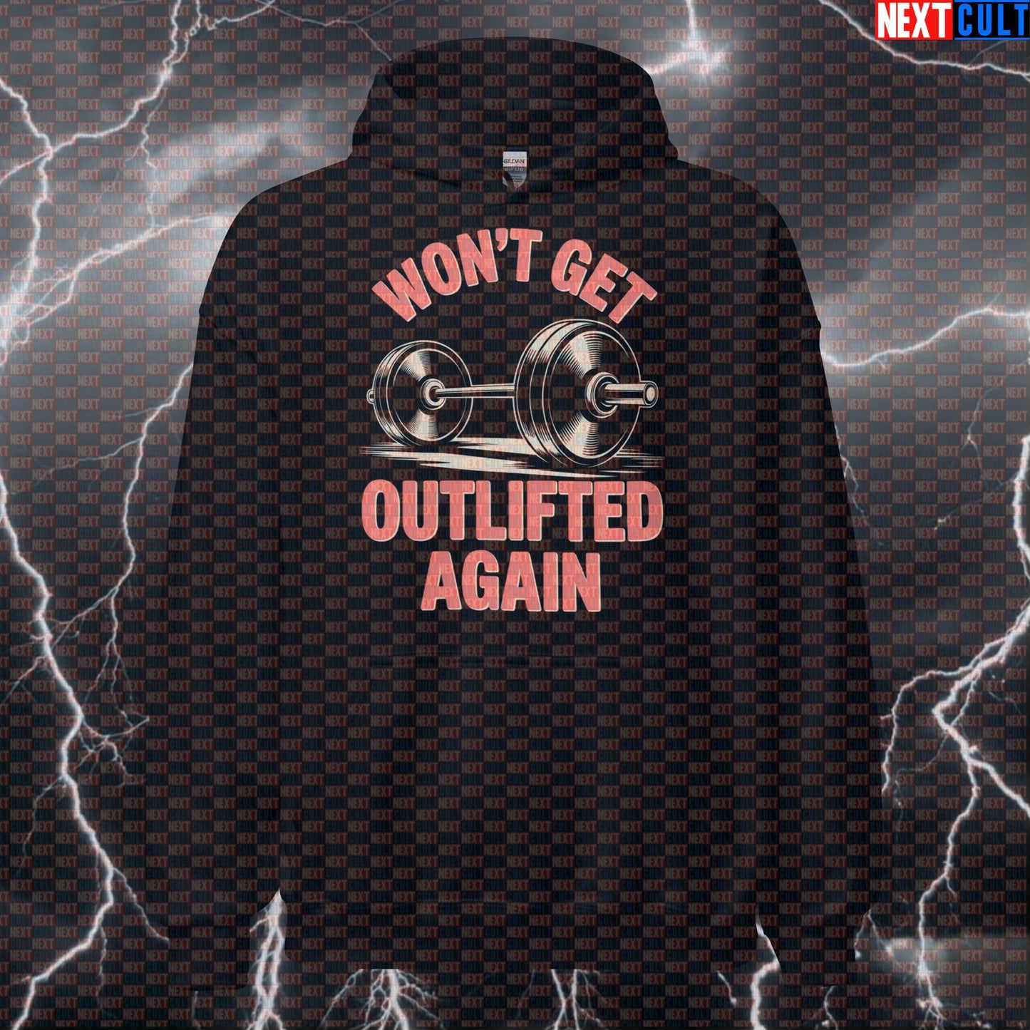 Won't Get Outlifted Again Funny Gym Hoodie - Who Rock Music Meme Hooded Sweatshirt Pullover Hoodies Bodybuilding Fitness Gym Powerlifting Pump Cover Rock Music The Who Workout Next Cult Brand