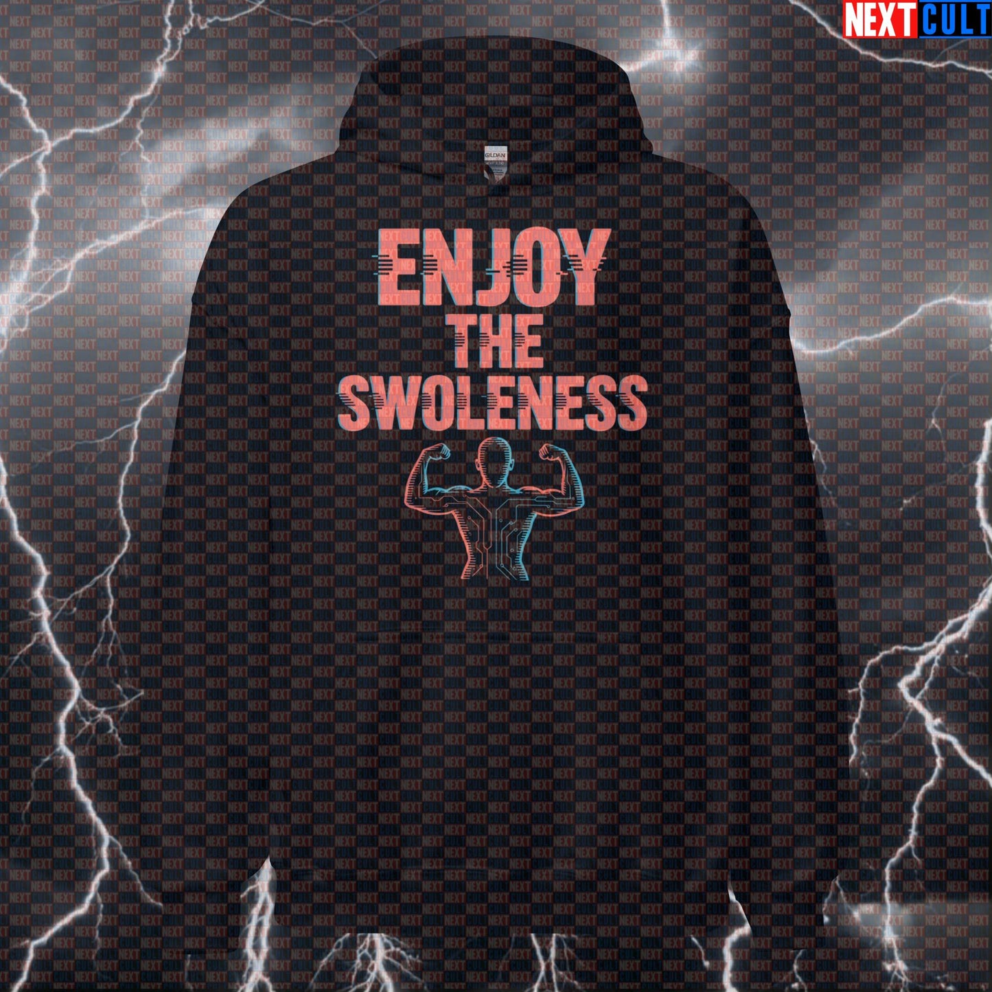 Enjoy The Swoleness Funny Gym Hoodie - Depeche Mode Music Meme Hooded Sweatshirt Pullover Hoodies Bodybuilding Depeche Mode Fitness Gym Pump Cover Rock Music Workout Next Cult Brand