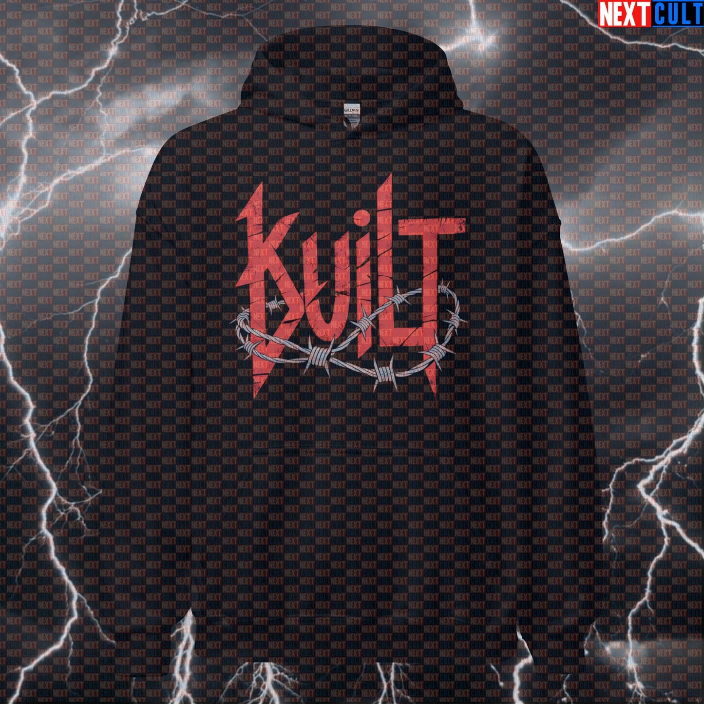 Built for the Gym Funny Korn Hoodie - Heavy Metal Gym Hooded Sweatshirt Pullover Pump Cover Hoodies Next Cult Brand