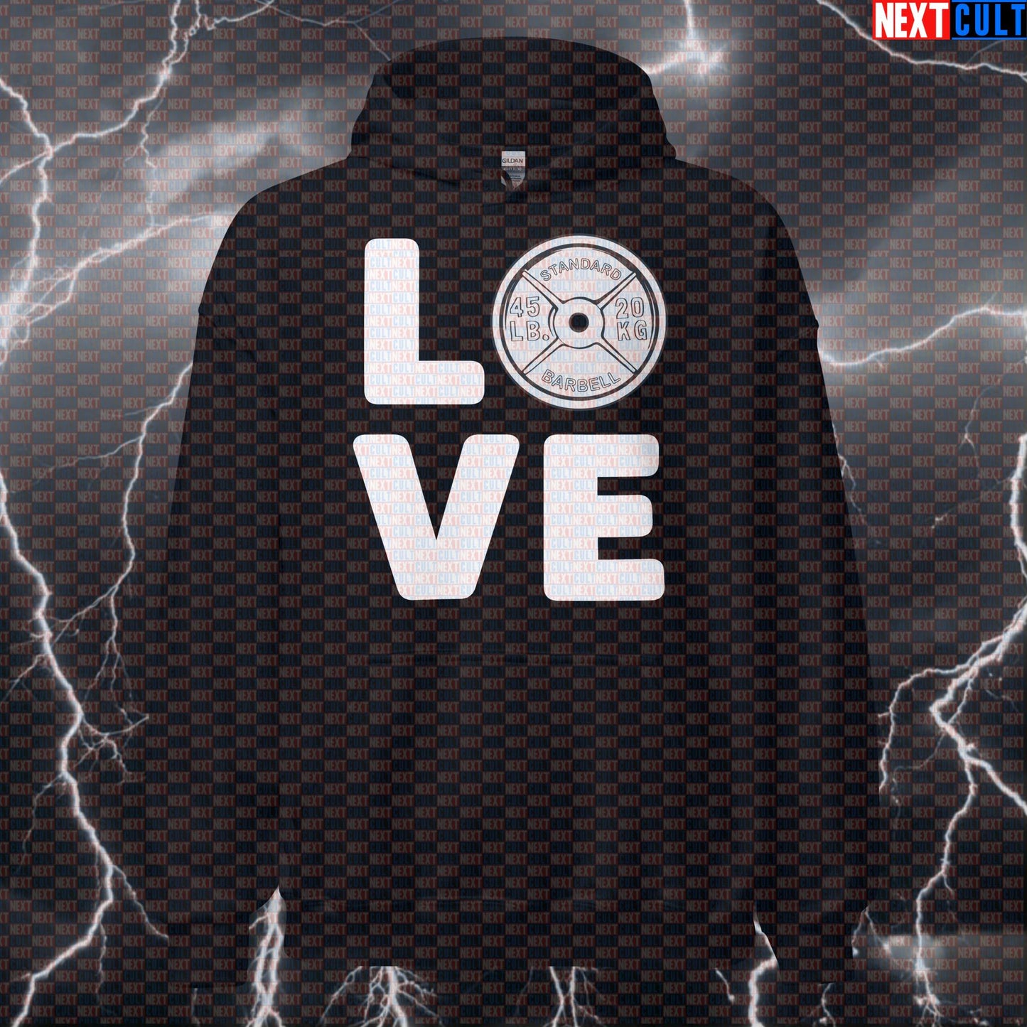 I Love Gym Valentine's Day Funny Gym Hoodie - Gym Lover Meme Hooded Sweatshirt Pullover Pump Cover Hoodies Bodybuilding Fitness Gym Powerlifting Pump Cover Valentine's Day Workout Next Cult Brand