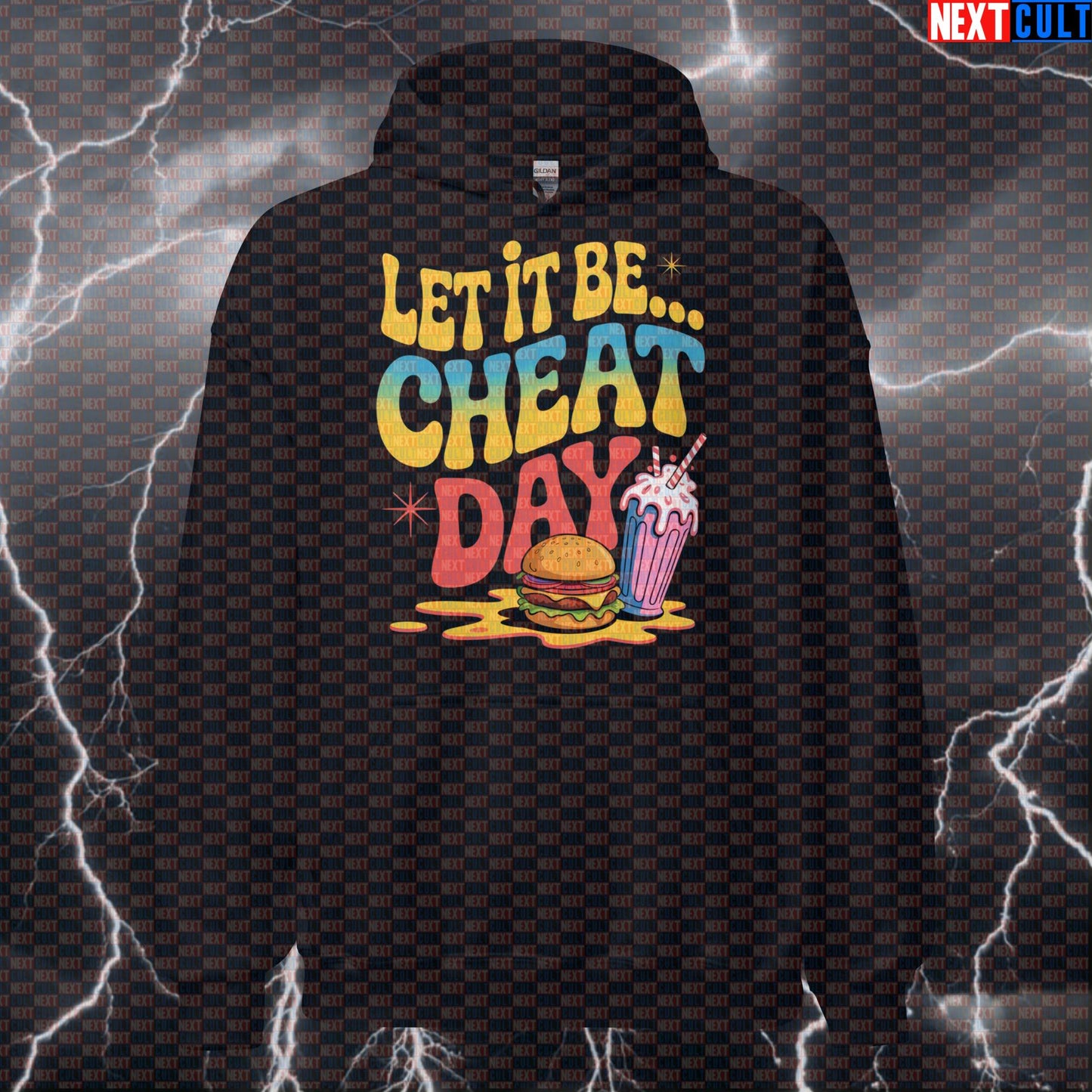 Let It Be Cheat Day Funny Gym Hoodie - Beatles Fast Food Bulking Meme Hooded Sweatshirt Bodybuilding Bulking Fast Food Fitness Gym Pump Cover Rock Music The Beatles Workout Next Cult Brand