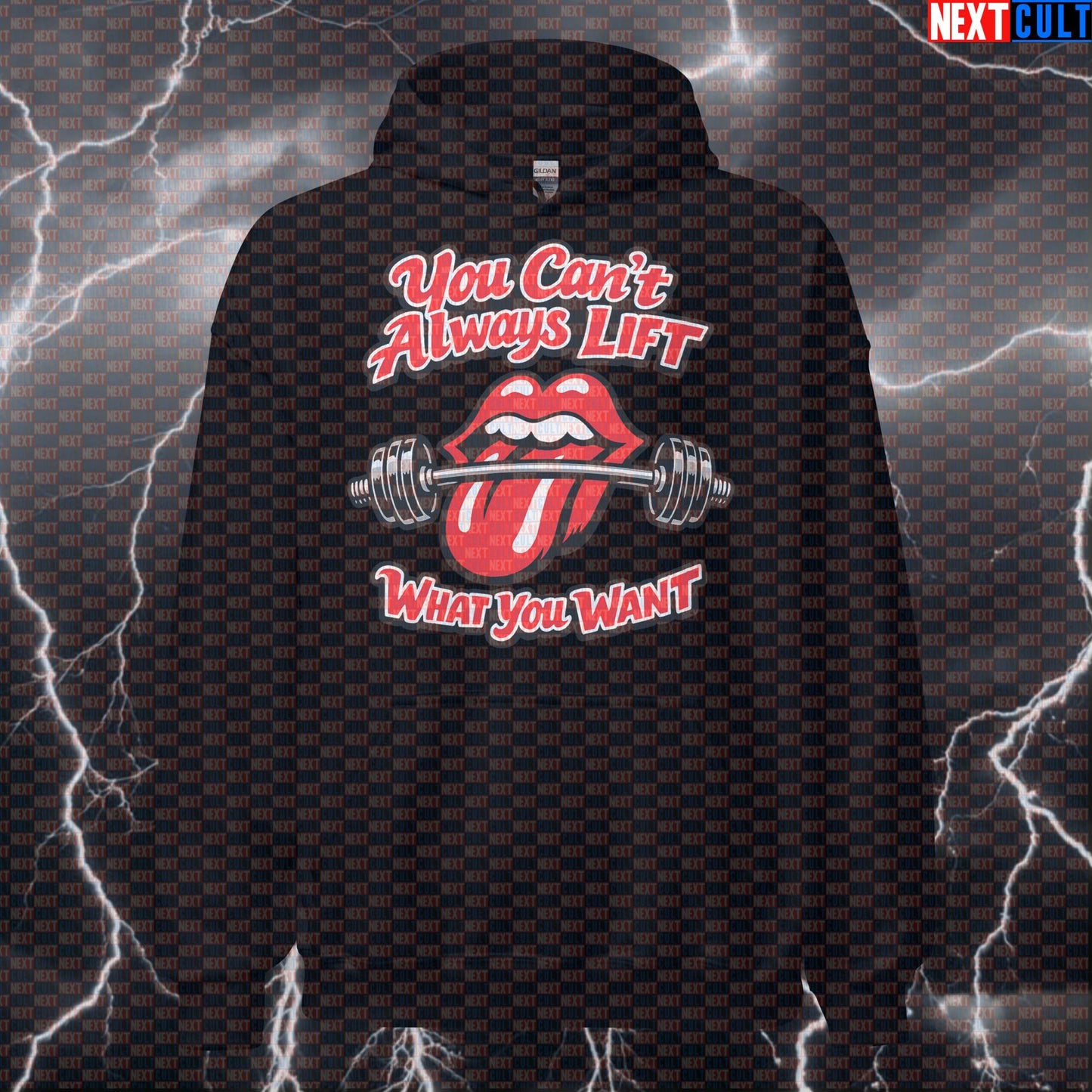 You Can’t Always Lift What You Want Rolling Stones Rock Music Funny Gym Hoodie for Bodybuilding, Fitness, Powerlifting & Gains Hoodies Bodybuilding Fitness Gym Powerlifting Pump Cover Rock Music The Rolling Stones Workout Next Cult Brand
